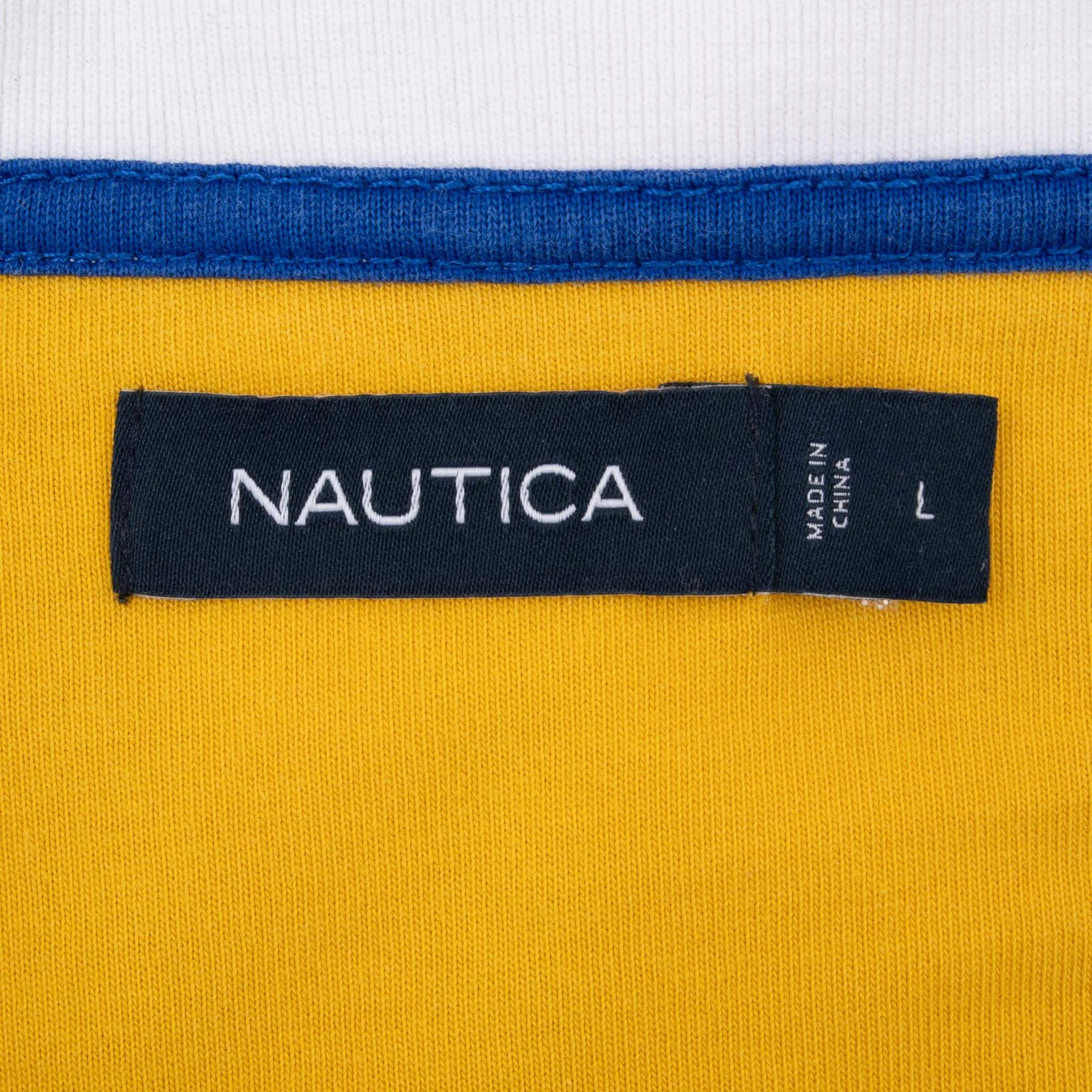 VINTAGE NAUTICA BLUE WATER SAILING WHITE POLO SHIRT 2000S SIZE LARGE
