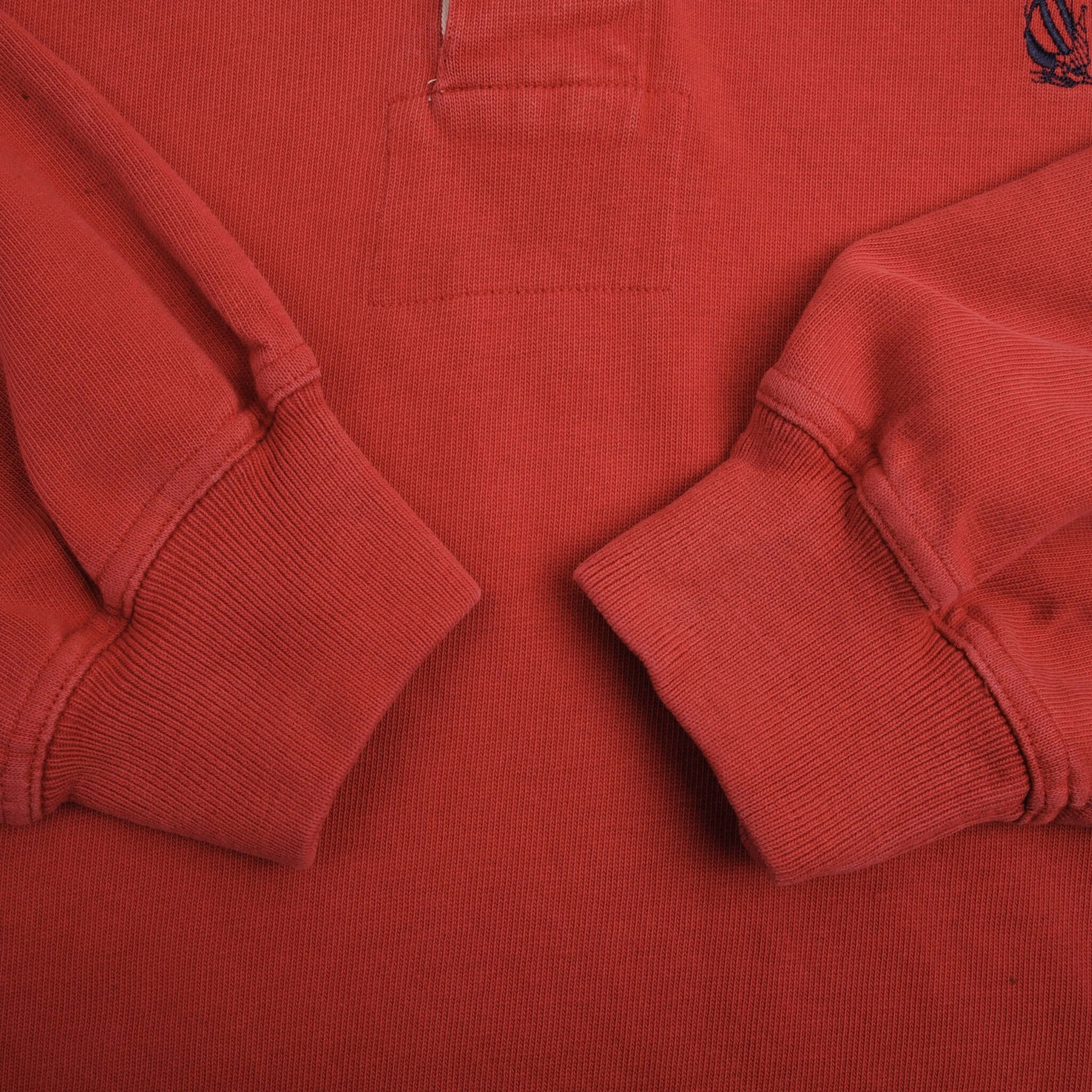 VINTAGE NAUTICA RED RUGBY POLO SHIRT 1990S SIZE XL