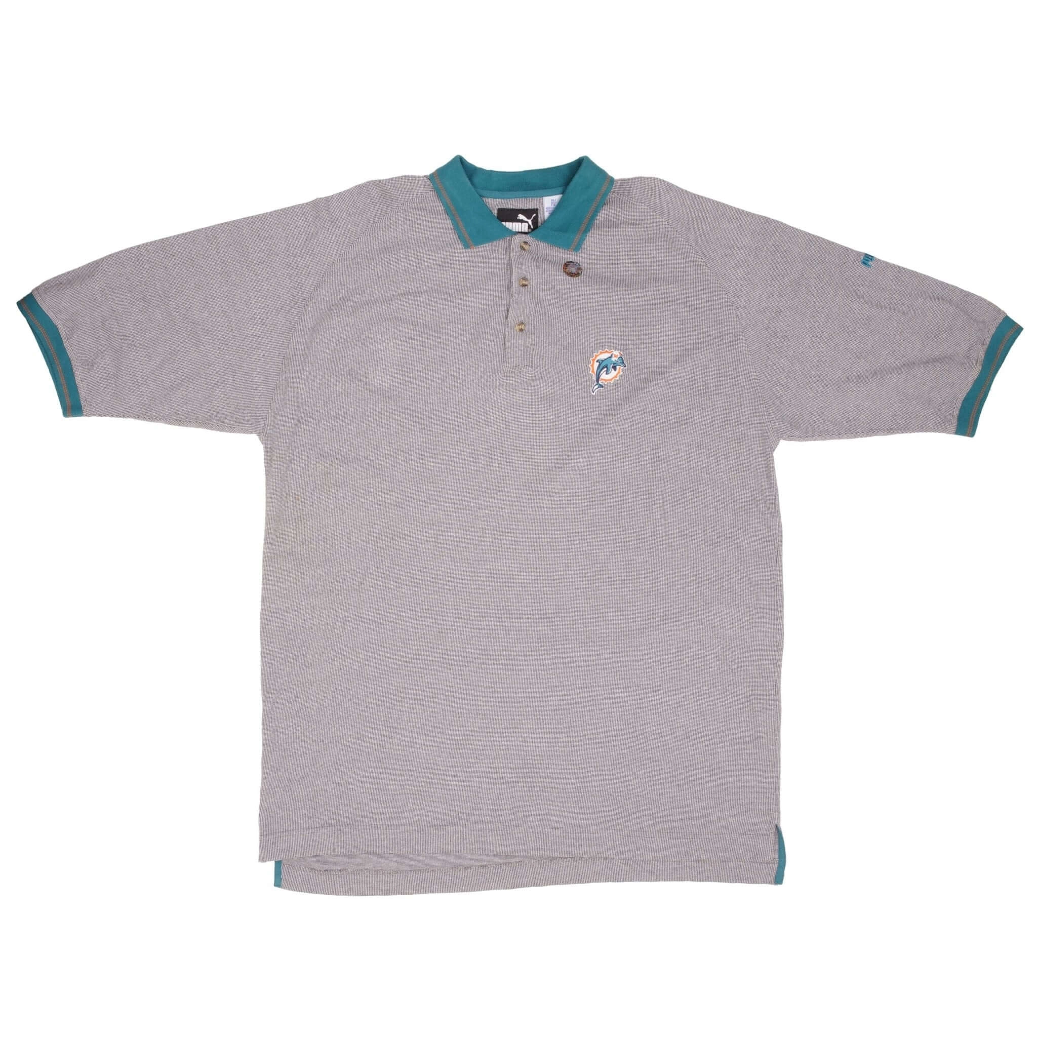 VINTAGE NFL MIAMI DOLPHINS 1990S PUMA POLO SHIRT SIZE 2XL DEADSTOCK