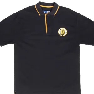 VINTAGE NHL BOSTON BRUINS STARTER POLO SHIRT 1990S LARGE