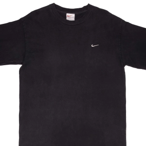 VINTAGE NIKE CLASSIC SWOOSH BLACK TEE SHIRT 1990S SIZE LARGE MADE IN USA