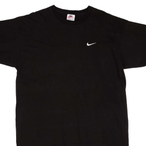VINTAGE NIKE CLASSIC SWOOSH BLACK TEE SHIRT 1990S SIZE XL MADE IN USA