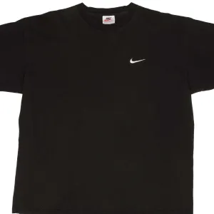 VINTAGE NIKE CLASSIC SWOOSH BLACK TEE SHIRT 1990S SIZE XL MADE IN USA