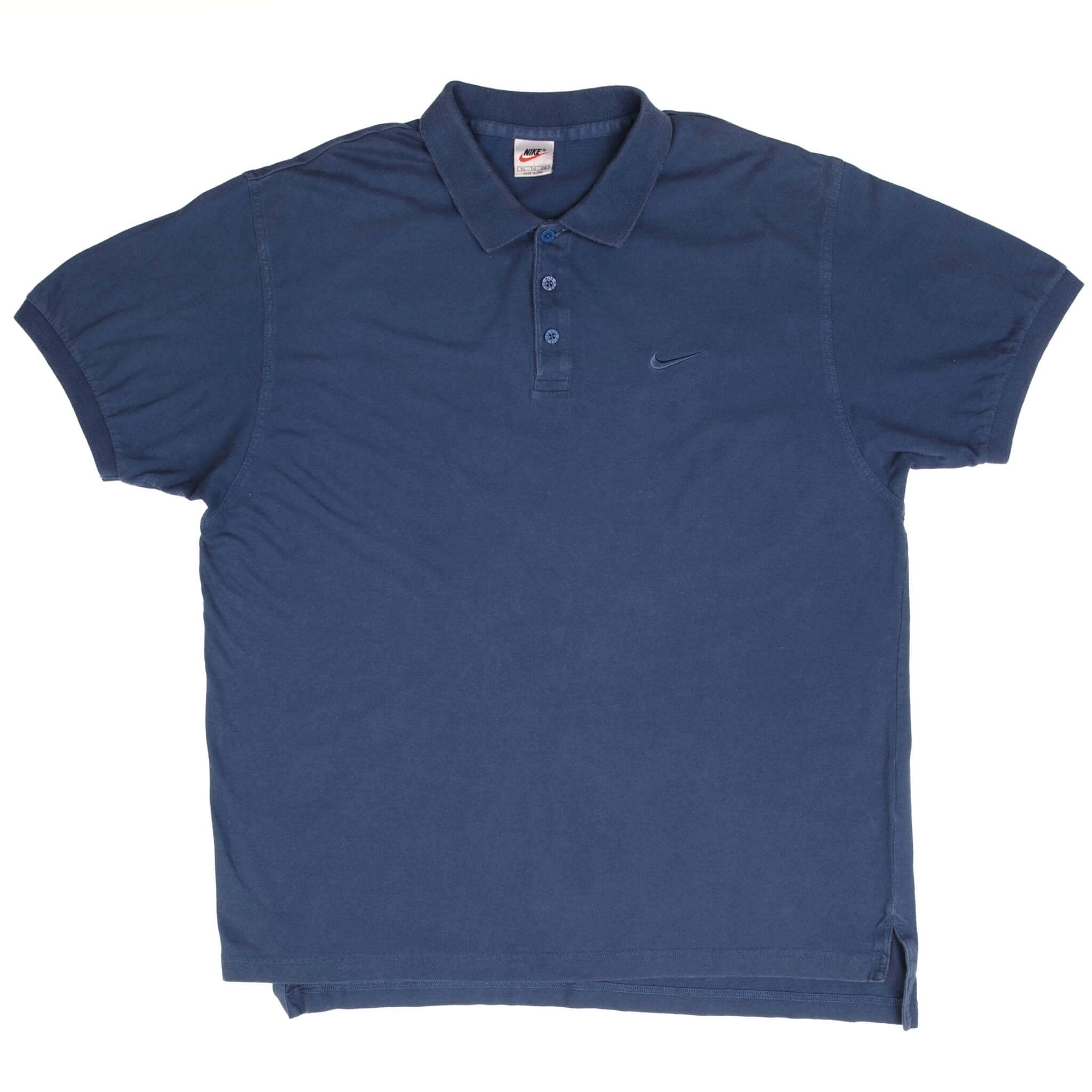 VINTAGE NIKE CLASSIC SWOOSH BLUE POLO SHIRT 1990S SIZE XL