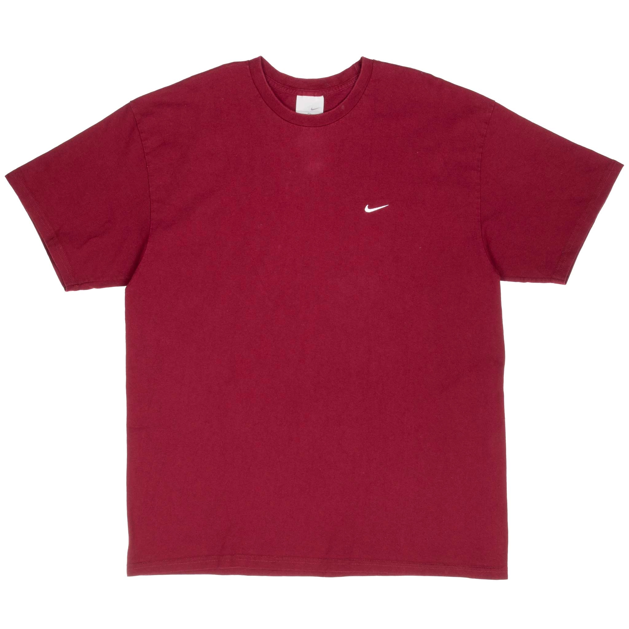VINTAGE NIKE CLASSIC SWOOSH BURGUNDY TEE SHIRT 2000S XL