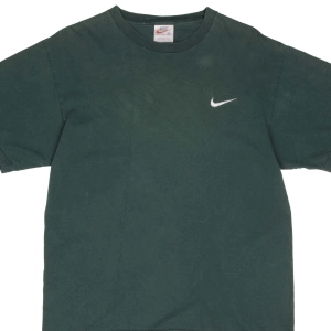 VINTAGE NIKE CLASSIC SWOOSH GREEN TEE SHIRT LATE 1990S MEDIUM MADE IN USA