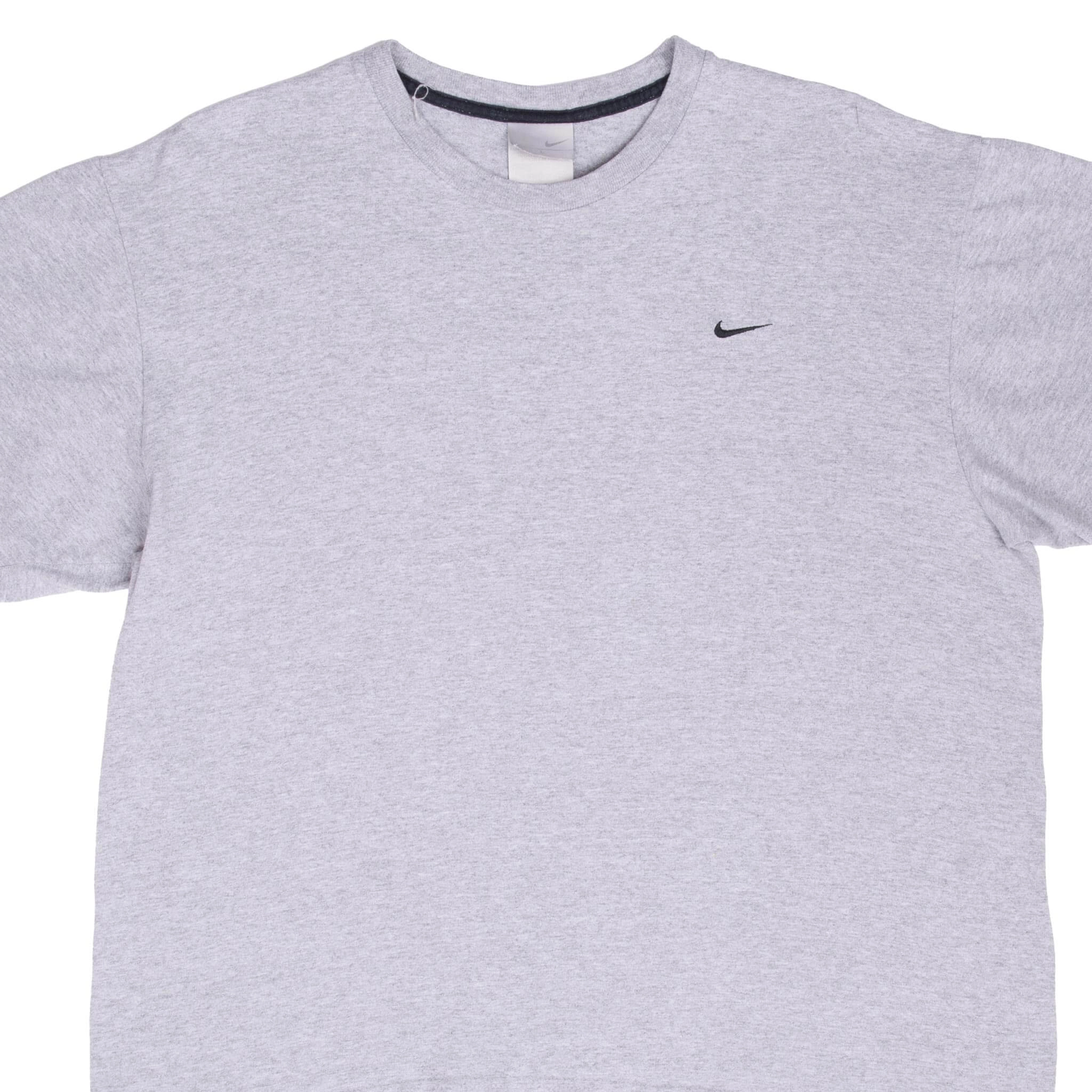VINTAGE NIKE CLASSIC SWOOSH GREY TEE SHIRT 2000S SIZE LARGE