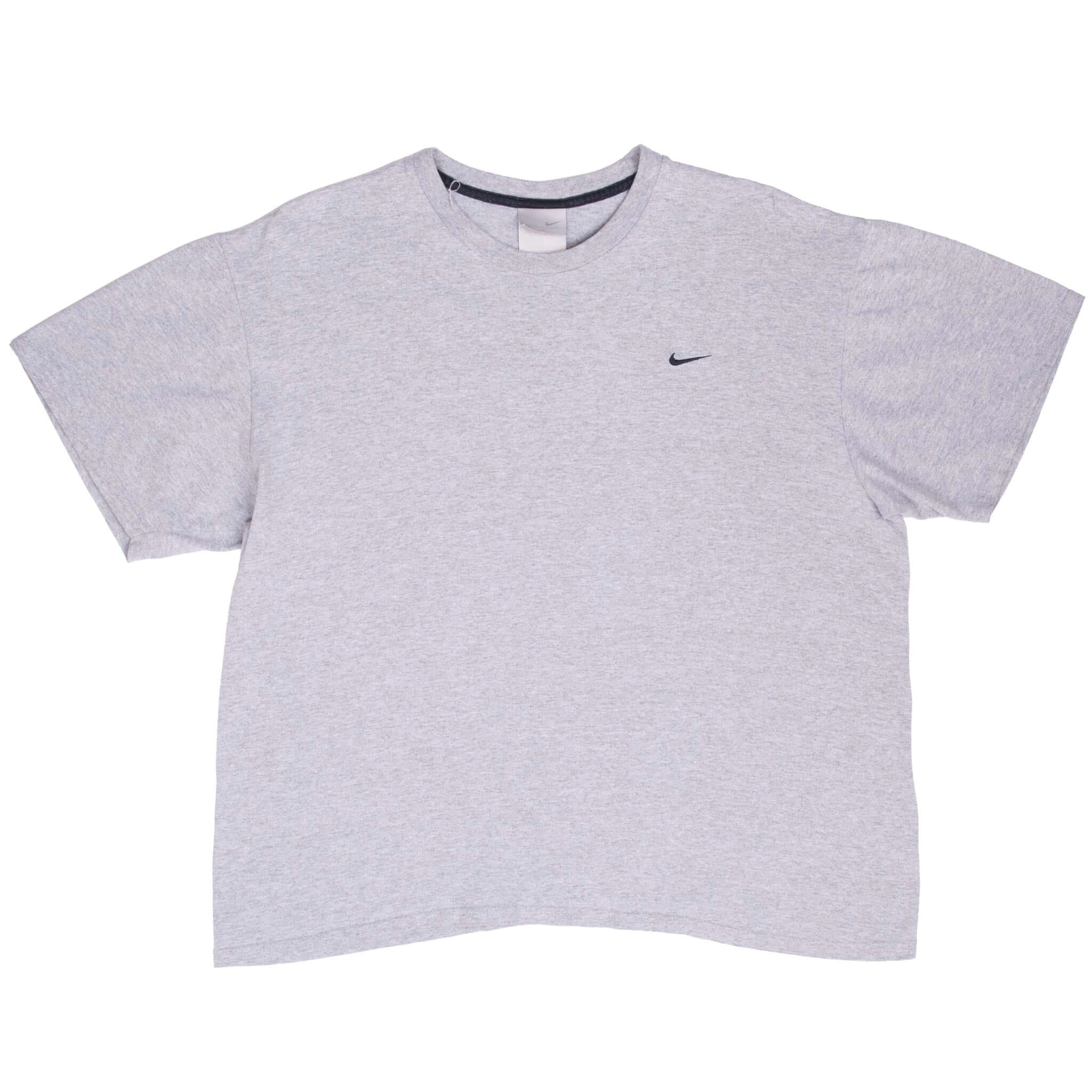 VINTAGE NIKE CLASSIC SWOOSH GREY TEE SHIRT 2000S SIZE LARGE