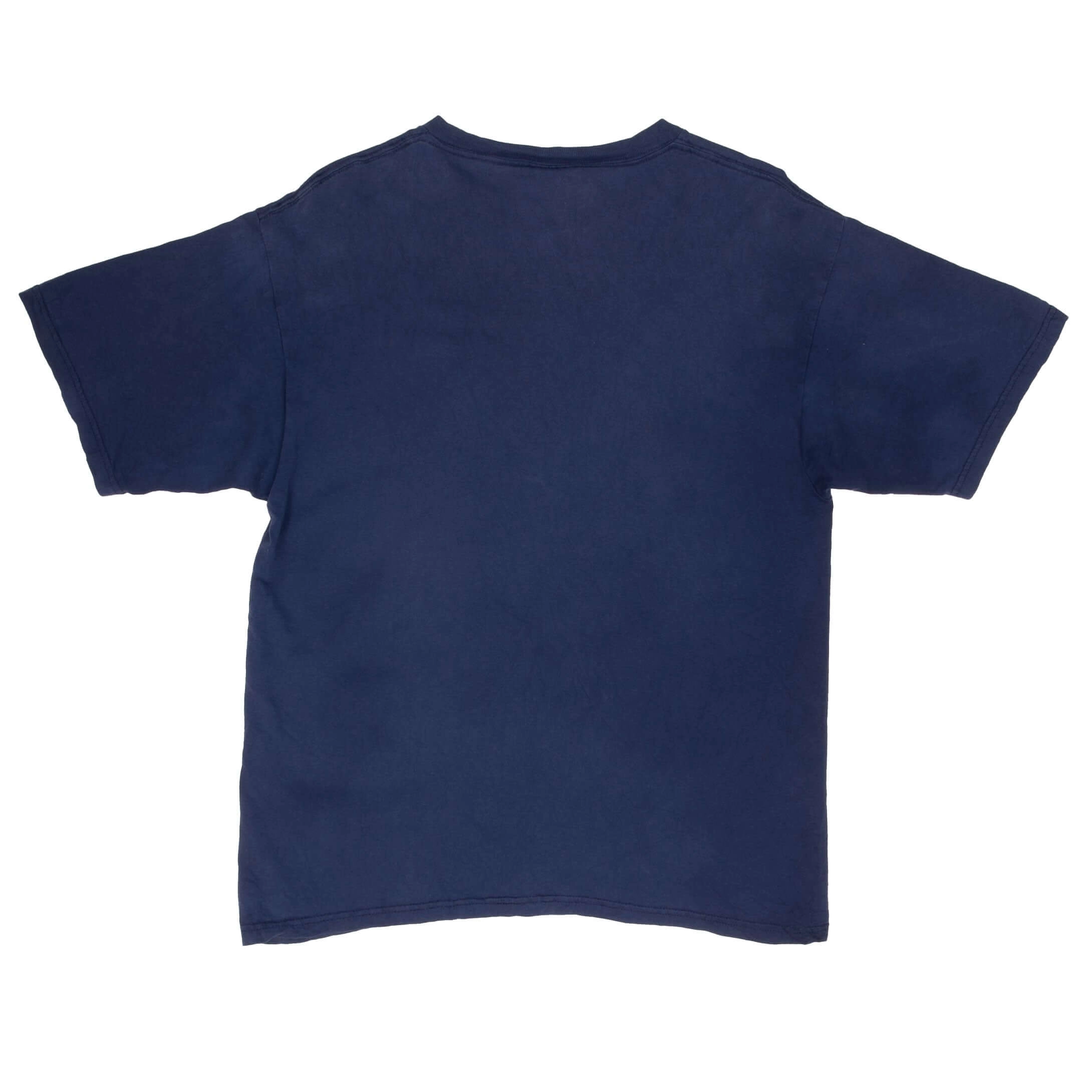 VINTAGE NIKE CLASSIC SWOOSH NAVY BLUE TEE SHIRT 1990S SIZE MEDIUM MADE IN USA