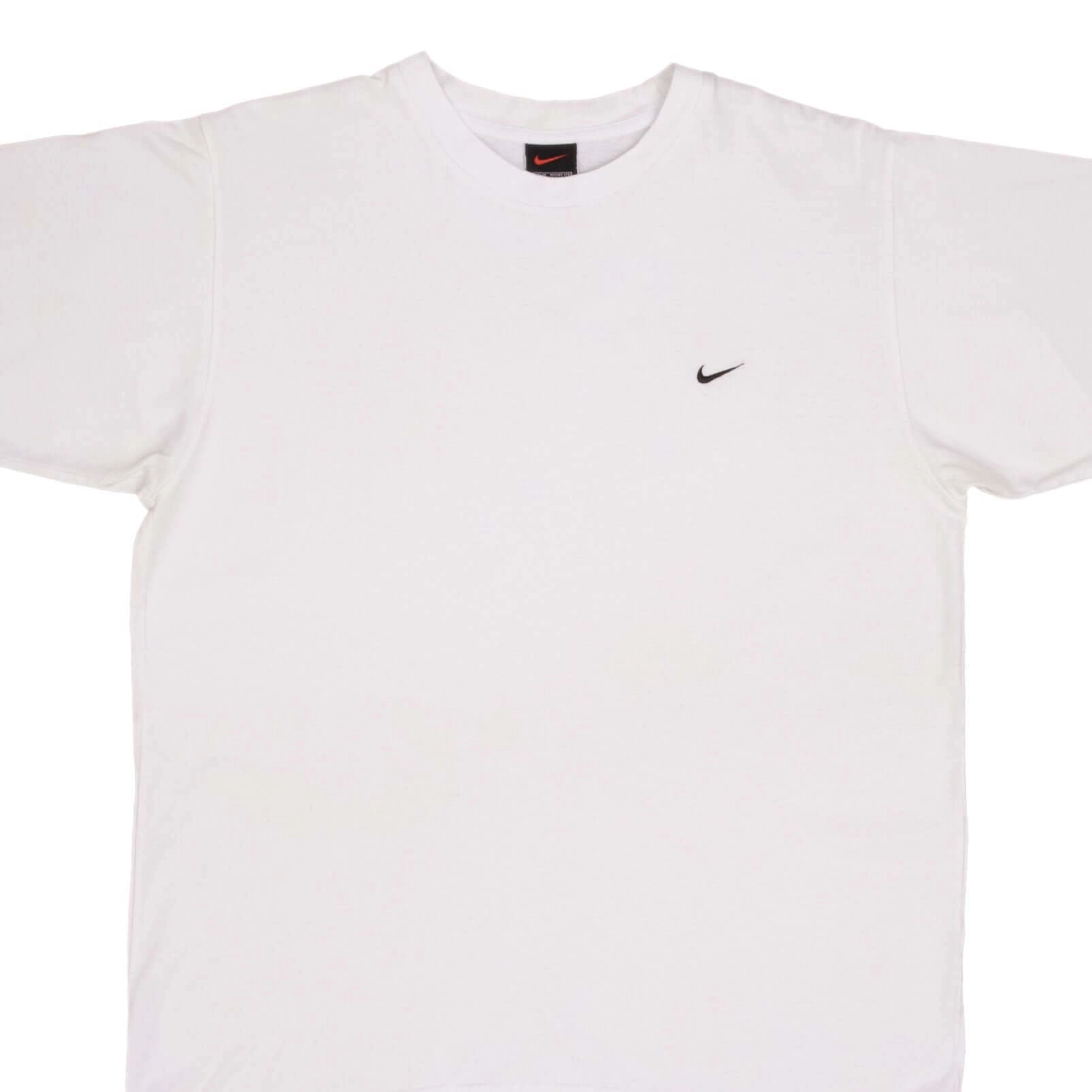 VINTAGE NIKE CLASSIC SWOOSH WHITE TEE SHIRT 1990S SIZE MEDIUM