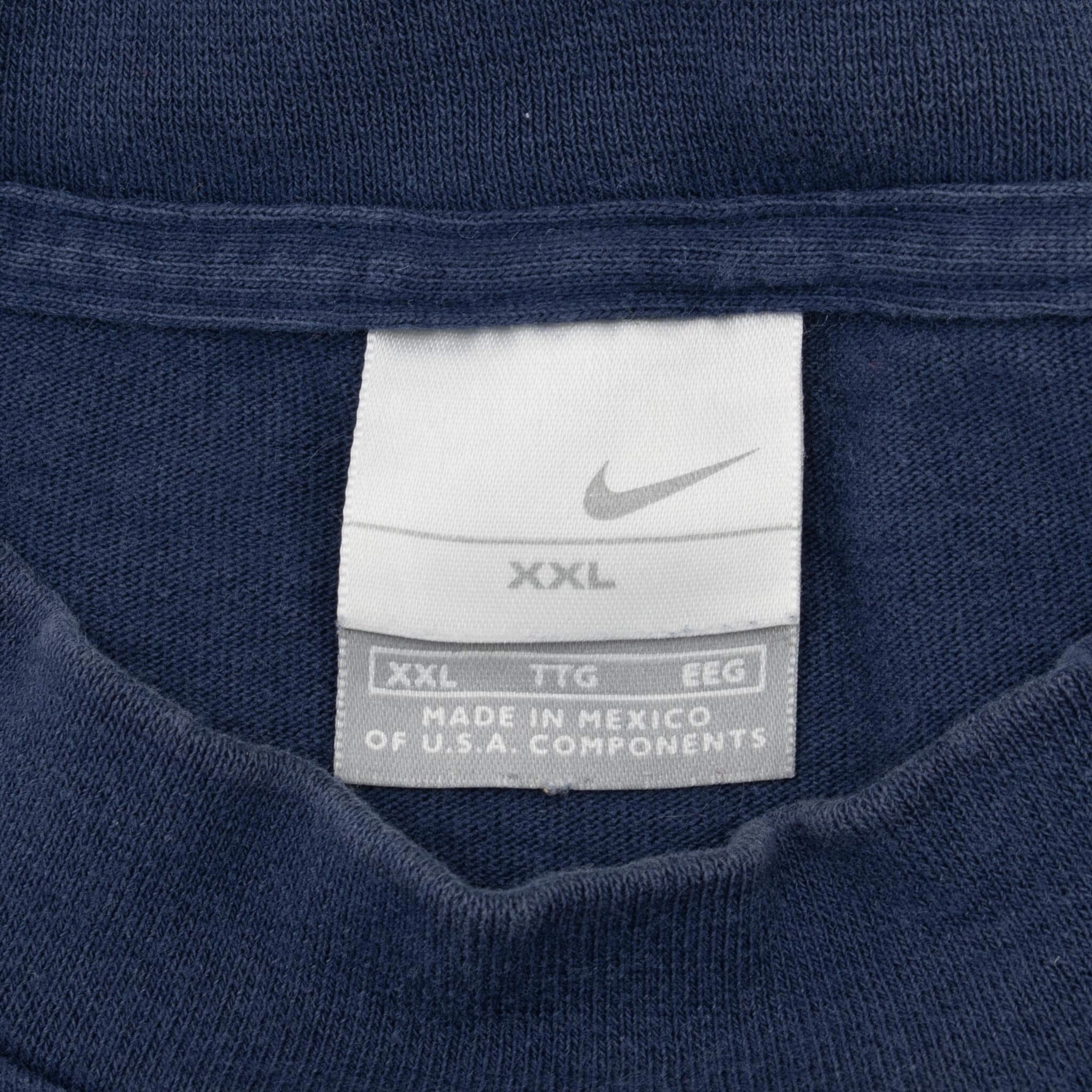VINTAGE NIKE NAVY BLUE LONG SLEEVE TURTLE NECK TEE SHIRT 2000S 2XL