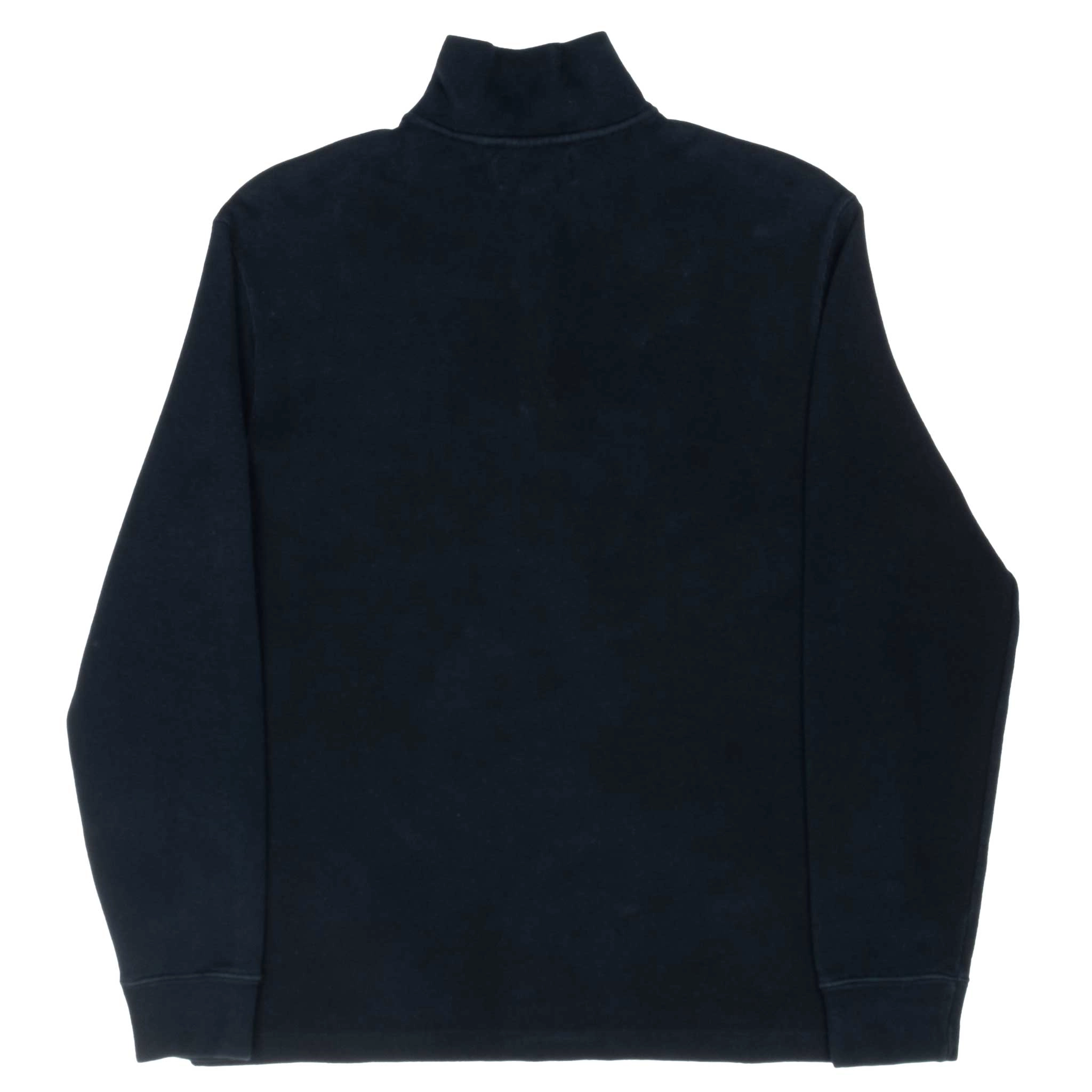 VINTAGE POLO RALPH LAUREN BLACK QUARTER 1/4 ZIP SWEATER 1990S MEDIUM