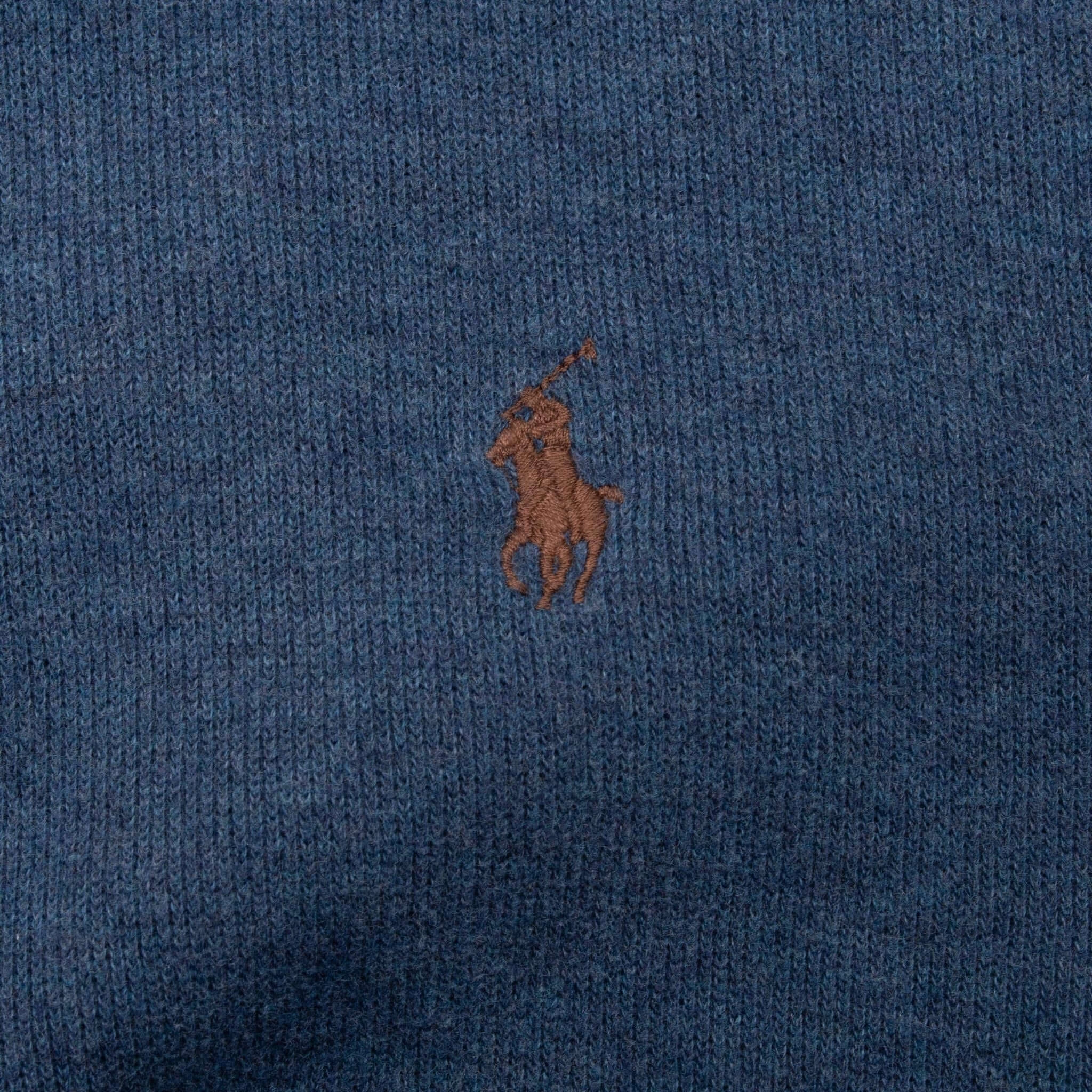 VINTAGE POLO RALPH LAUREN BLUE QUARTER 1/4 ZIP SWEATER 1990S XL