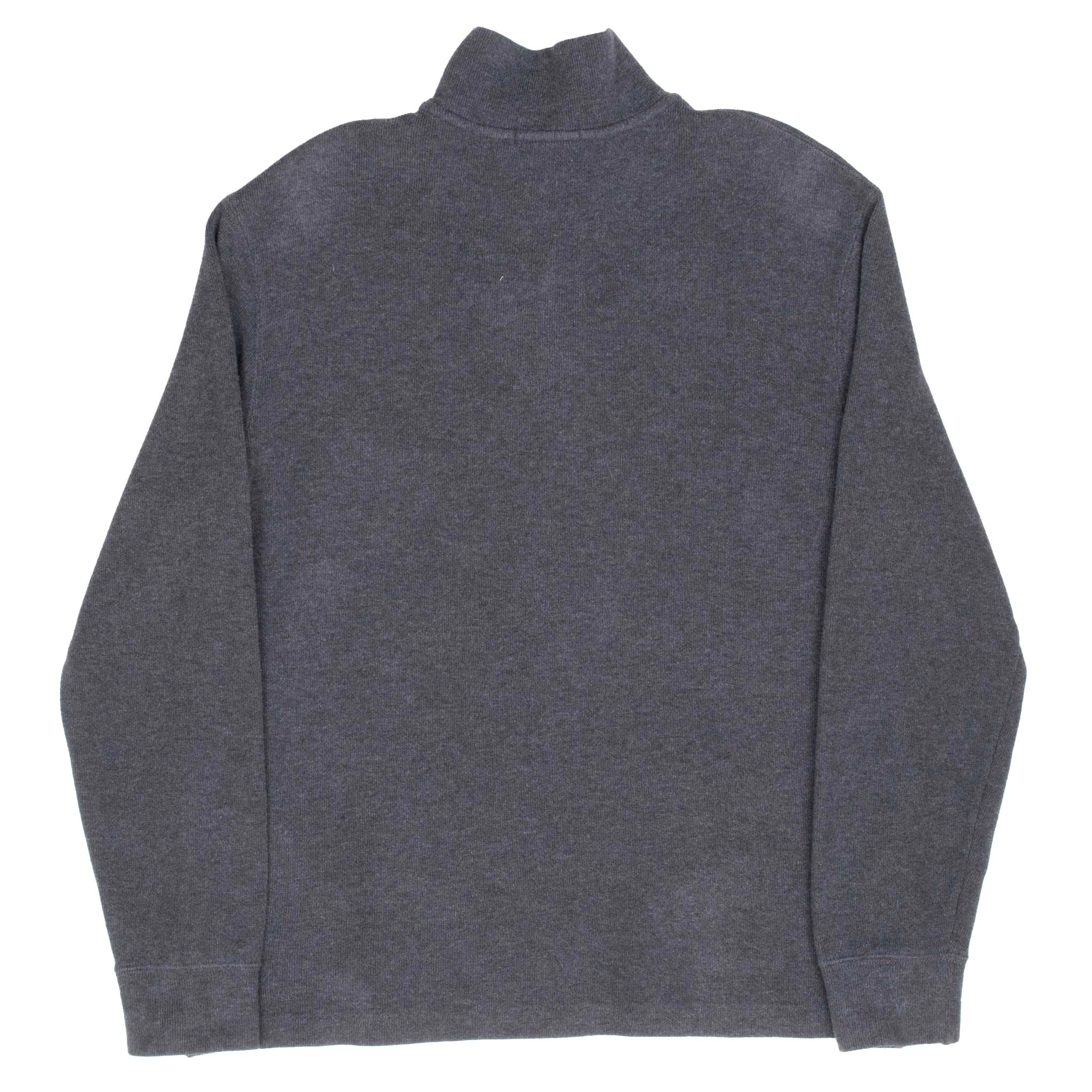 VINTAGE POLO RALPH LAUREN DARK GREY QUARTER 1/4 ZIP SWEATER MEDIUM