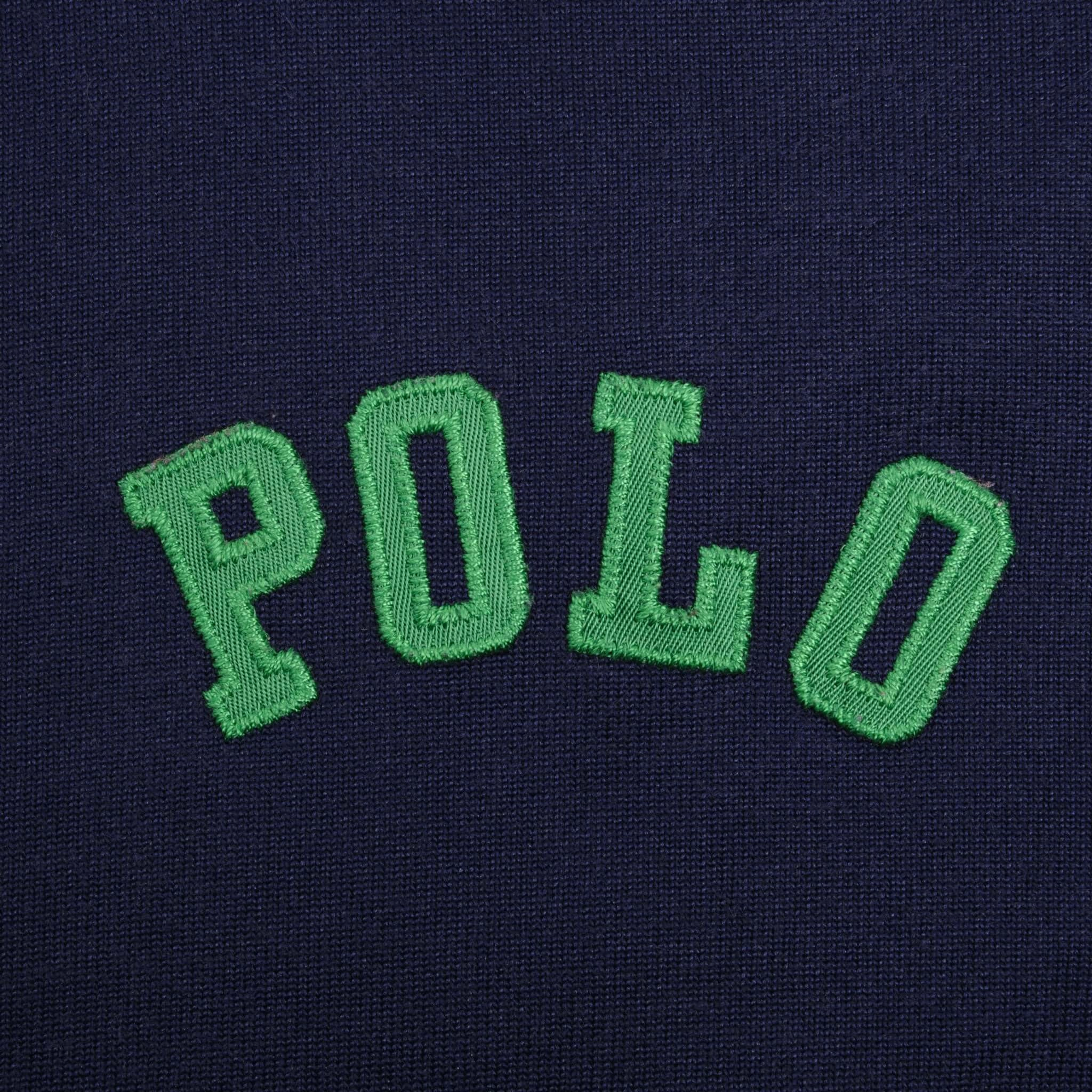 VINTAGE POLO RALPH LAUREN FULL ZIP BLUE CARDIGAN SWEATSHIRT 1990S SIZE 2XL