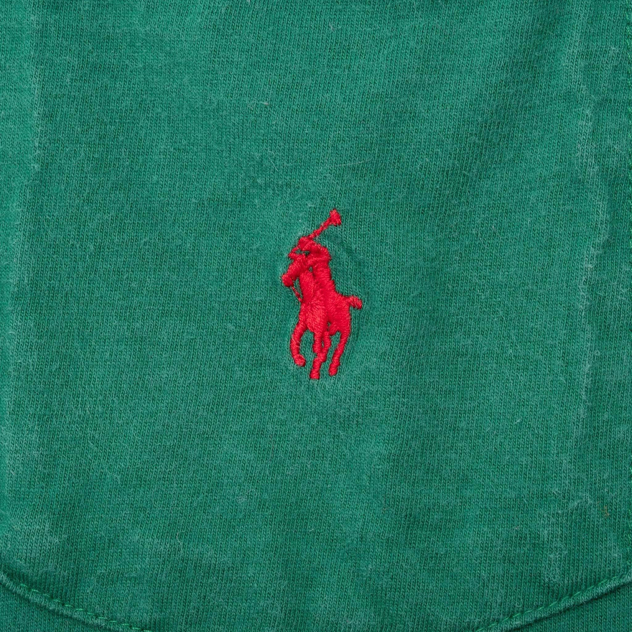 VINTAGE POLO RALPH LAUREN GREEN POCKET TEE SHIRT 1990S LARGE MADE IN USA