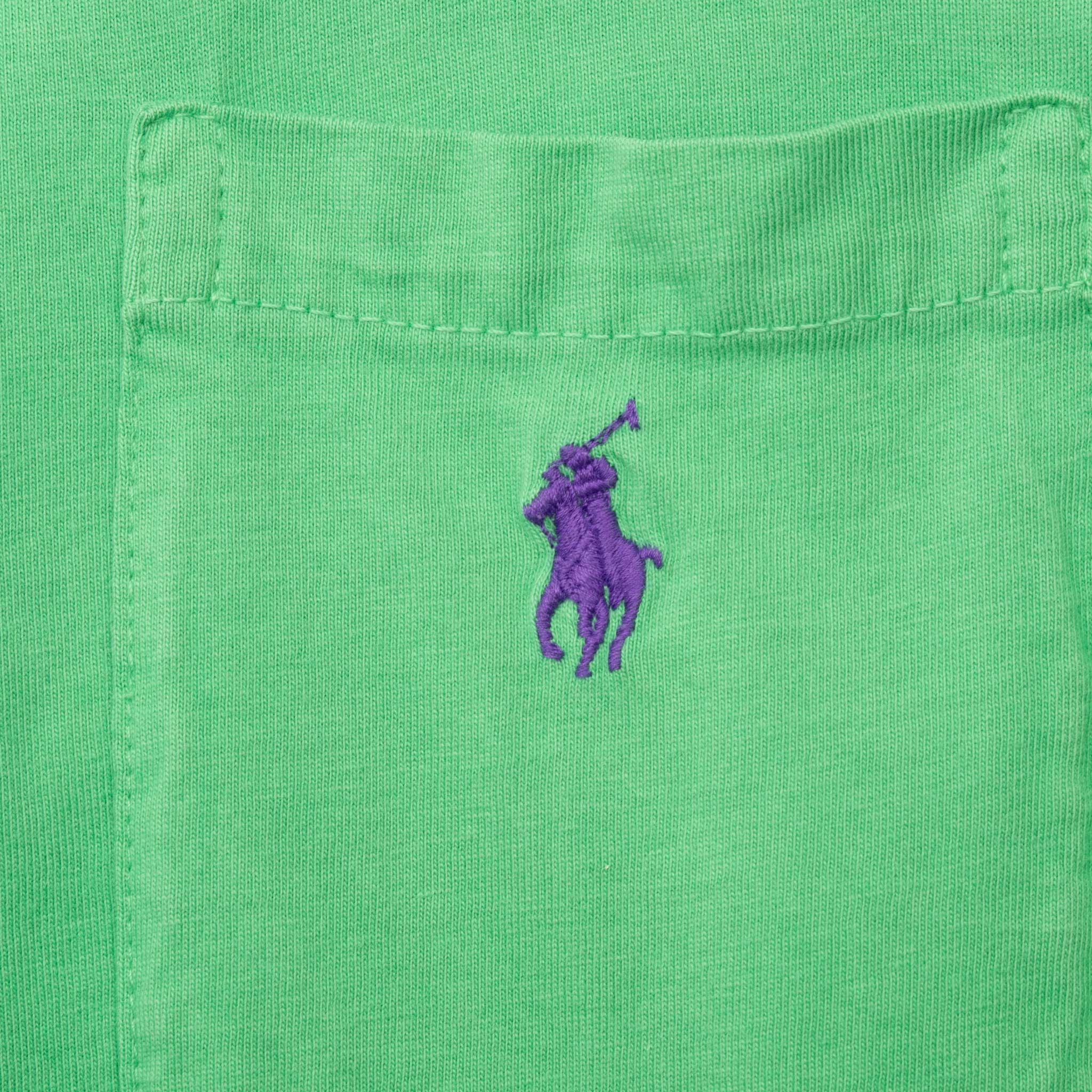 VINTAGE POLO RALPH LAUREN GREEN POCKET TEE SHIRT 1990S XL