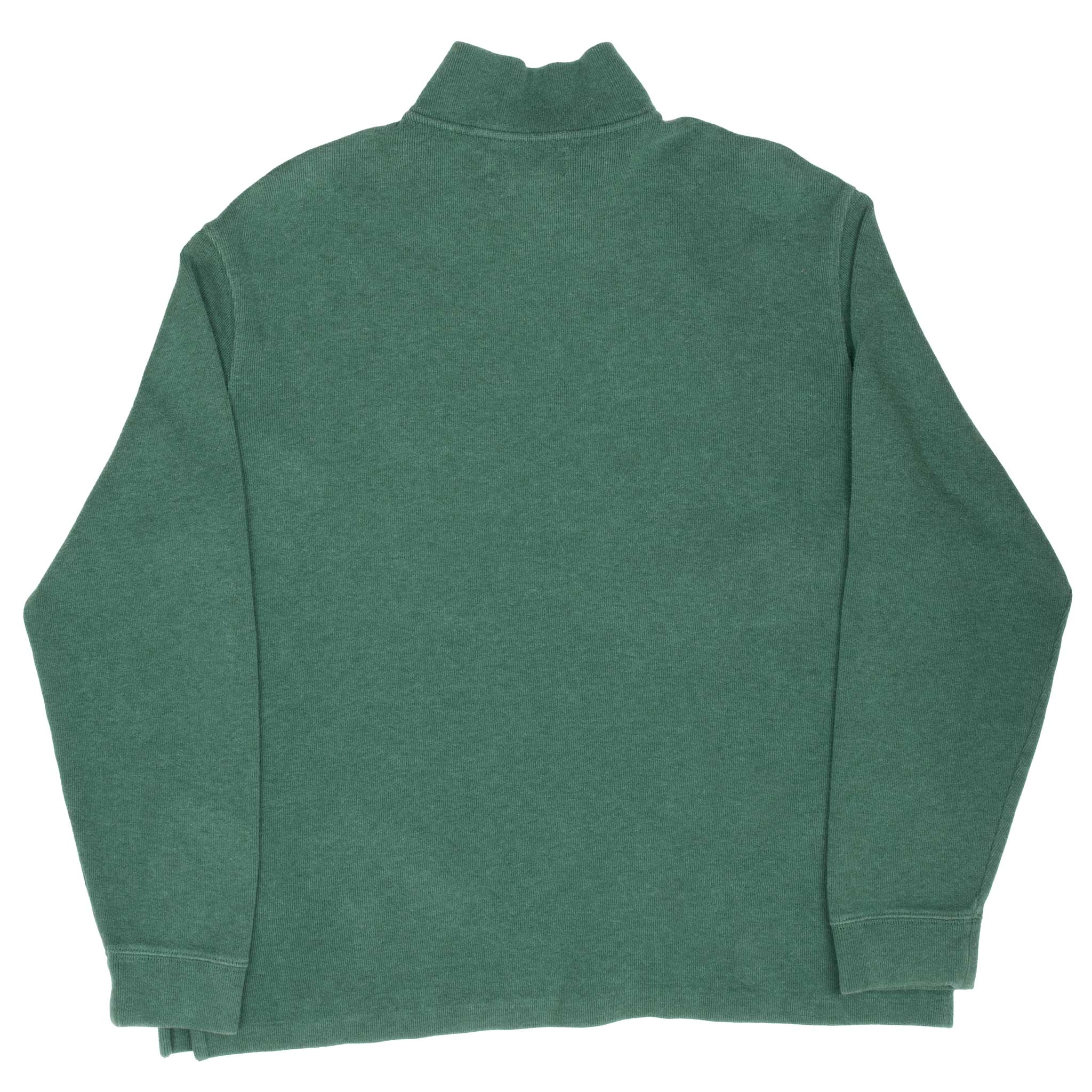 VINTAGE POLO RALPH LAUREN GREEN QUARTER 1/4 ZIP SWEATER 1990S XL