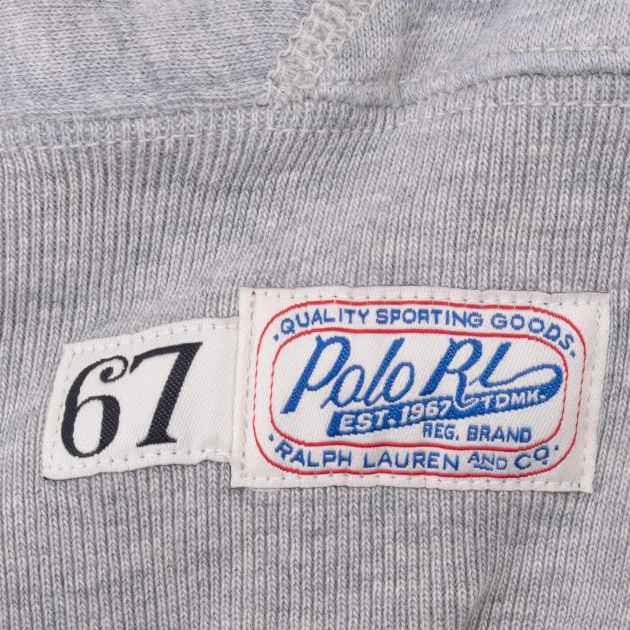 VINTAGE POLO RALPH LAUREN GREY HOODIE SWEATSHIRT SMALL