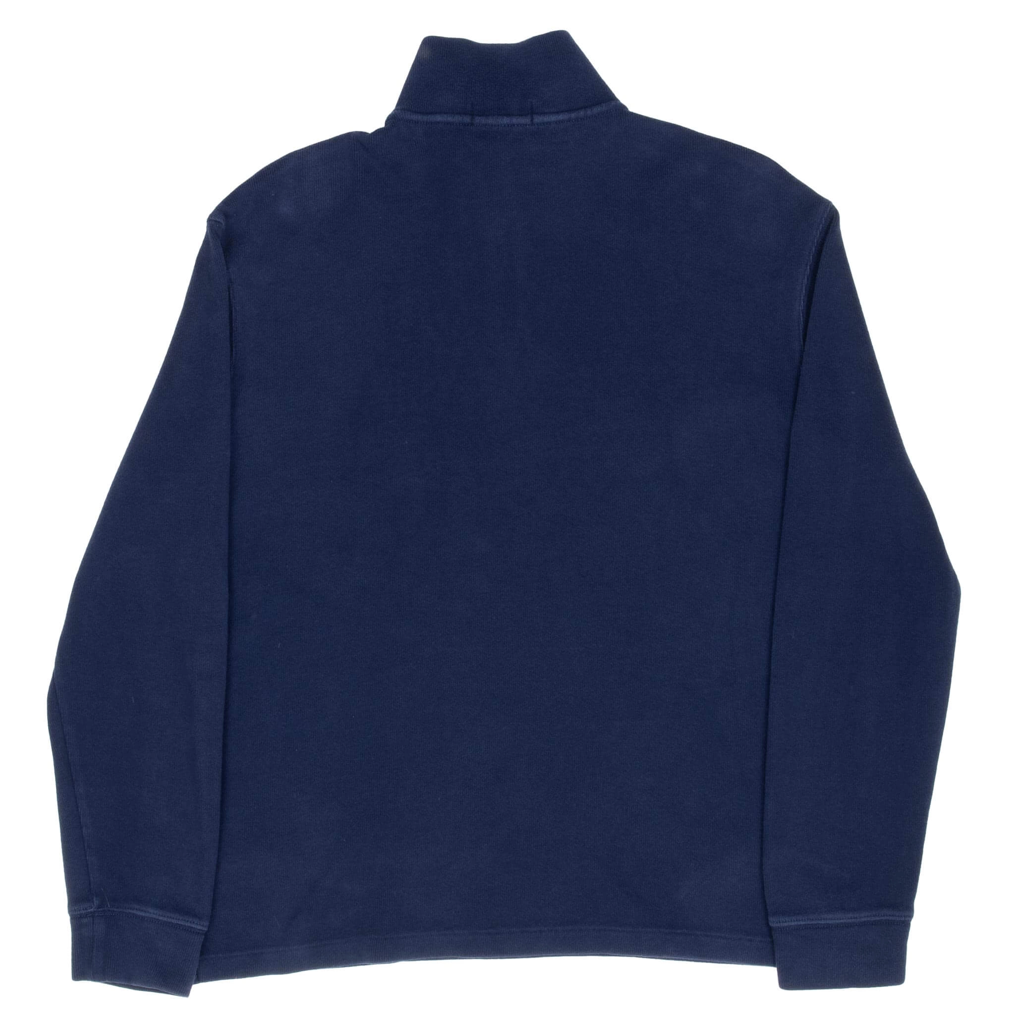 VINTAGE POLO RALPH LAUREN NAVY BLUE QUARTER 1/4 ZIP SWEATER LARGE