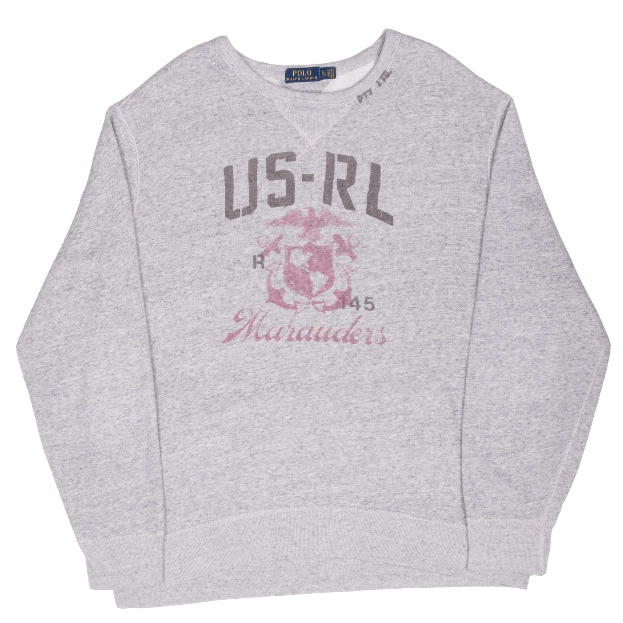 VINTAGE POLO RALPH LAUREN USRL USMC GREY SWEATSHIRT XL