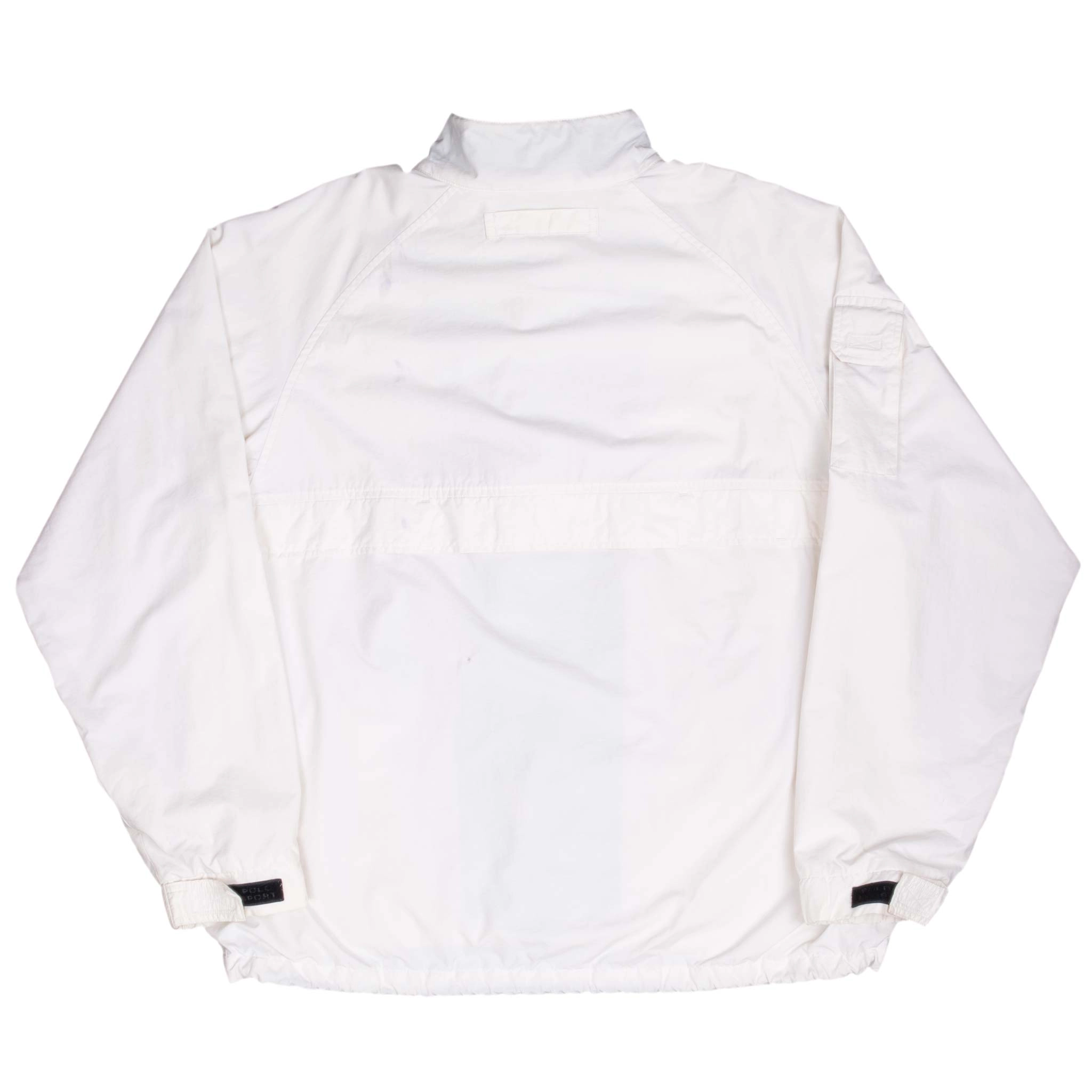 VINTAGE POLO SPORT RALPH LAUREN WHITE WINDBREAKER JACKET 1990S LARGE