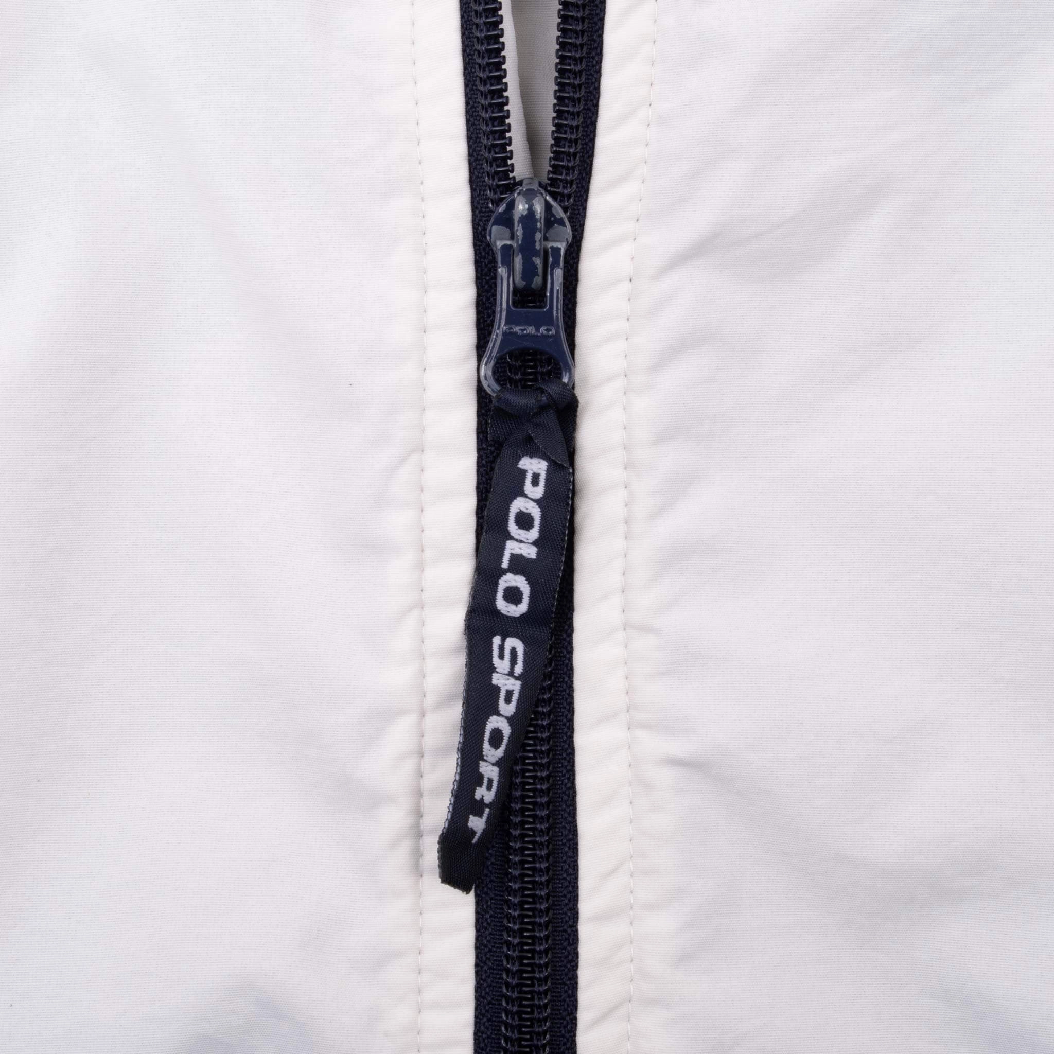 VINTAGE POLO SPORT RALPH LAUREN WHITE WINDBREAKER JACKET 1990S LARGE