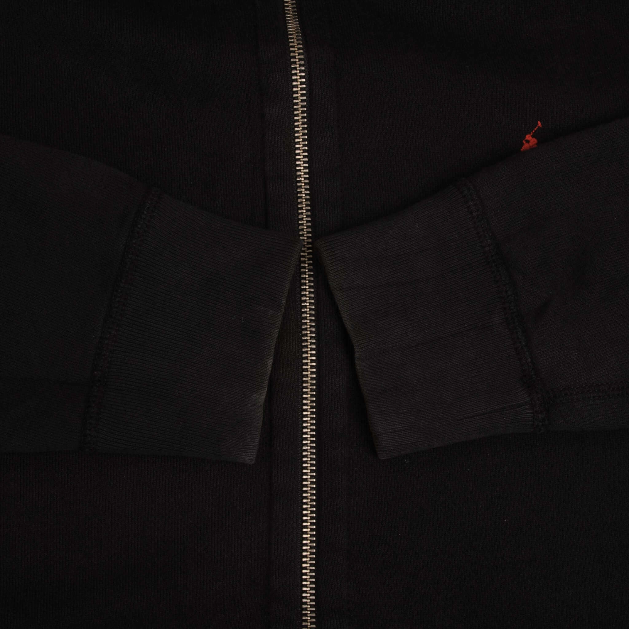 VINTAGE RALPH LAUREN FULL ZIP CLASSIC BLACK HOODIE SWEATSHIRT SIZE MEDIUM