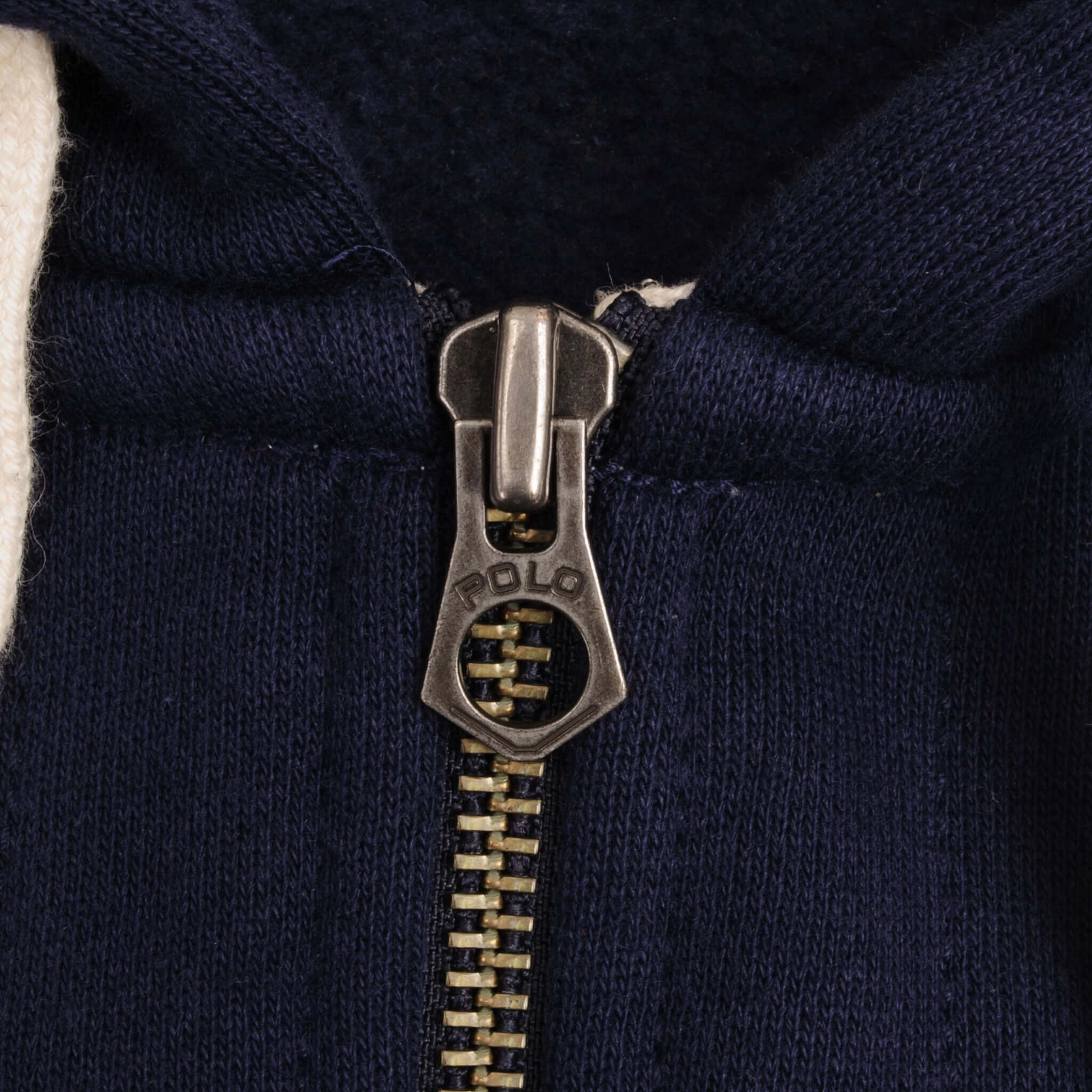 VINTAGE RALPH LAUREN FULL ZIP CLASSIC NAVY BLUE HOODIE SWEATSHIRT SIZE MEDIUM