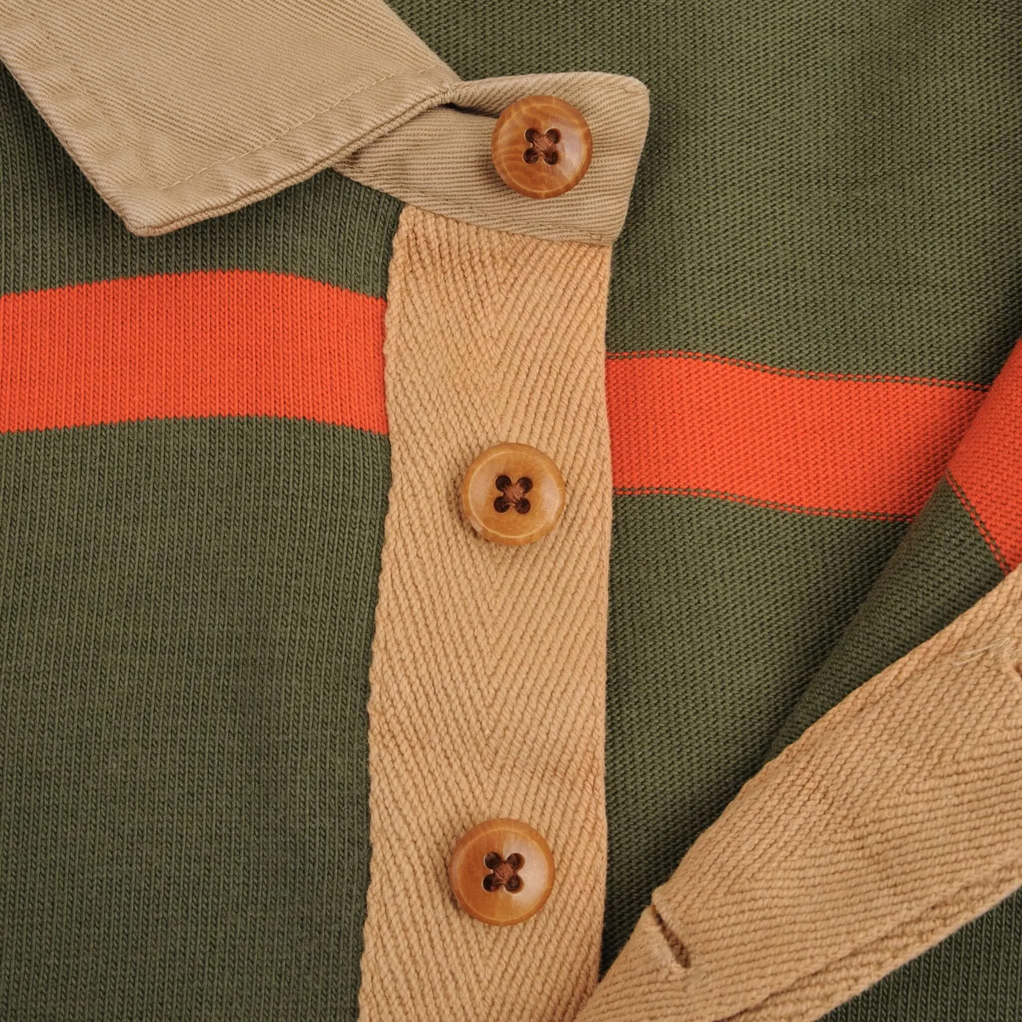 VINTAGE RALPH LAUREN GREEN & BLUE STRIPED RUGBY POLO SHIRT 1990S SIZE MEDIUM