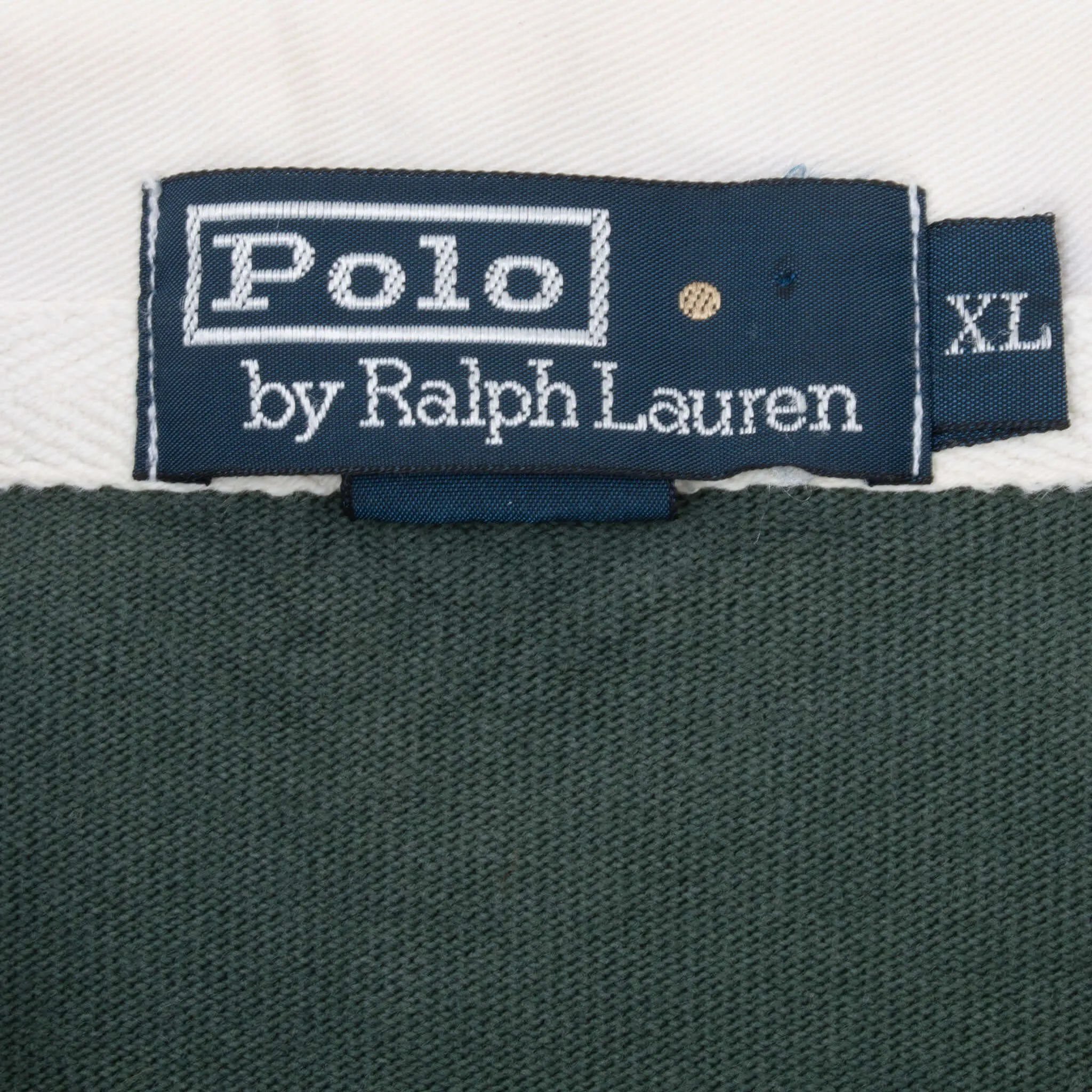 VINTAGE RALPH LAUREN GREEN RUGBY POLO SHIRT 1990S XL