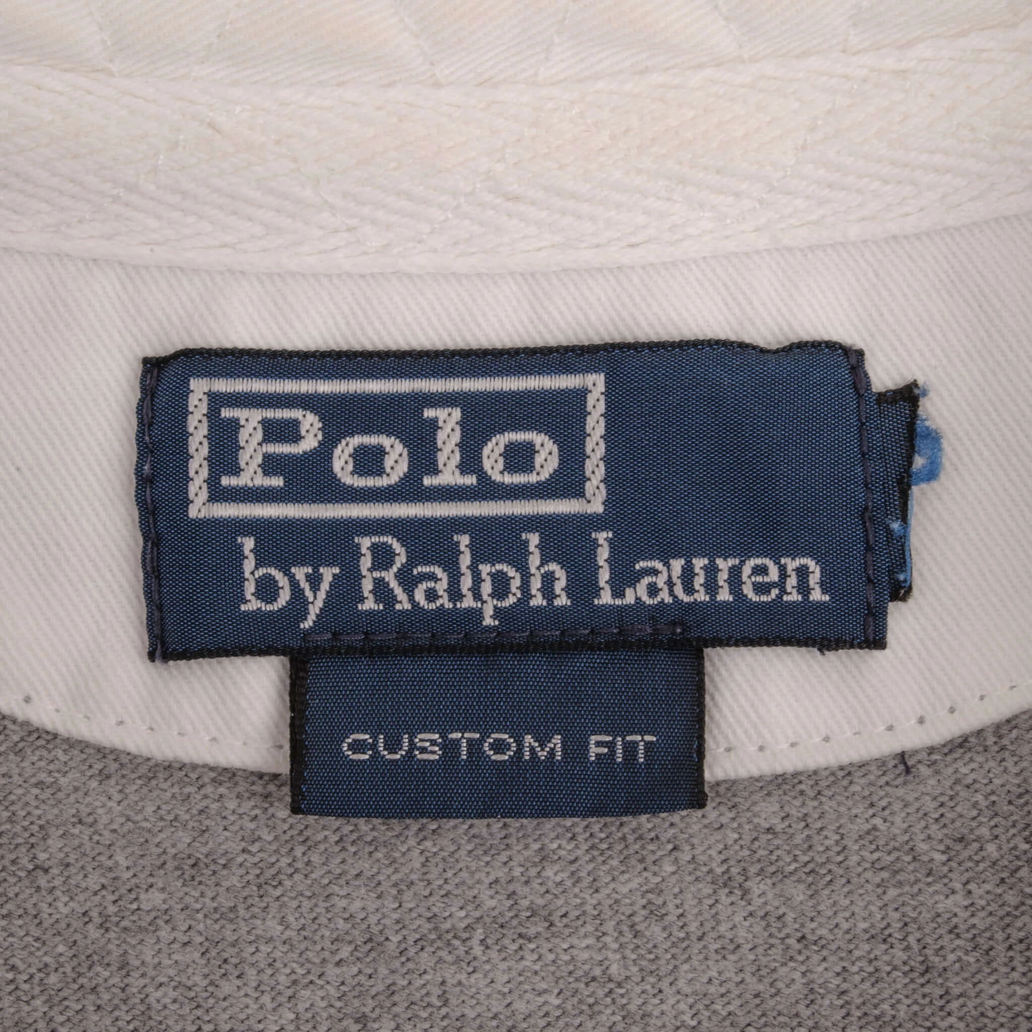 VINTAGE RALPH LAUREN GREY & WHITE STRIPED RUGBY POLO SHIRT 1990S SIZE XL