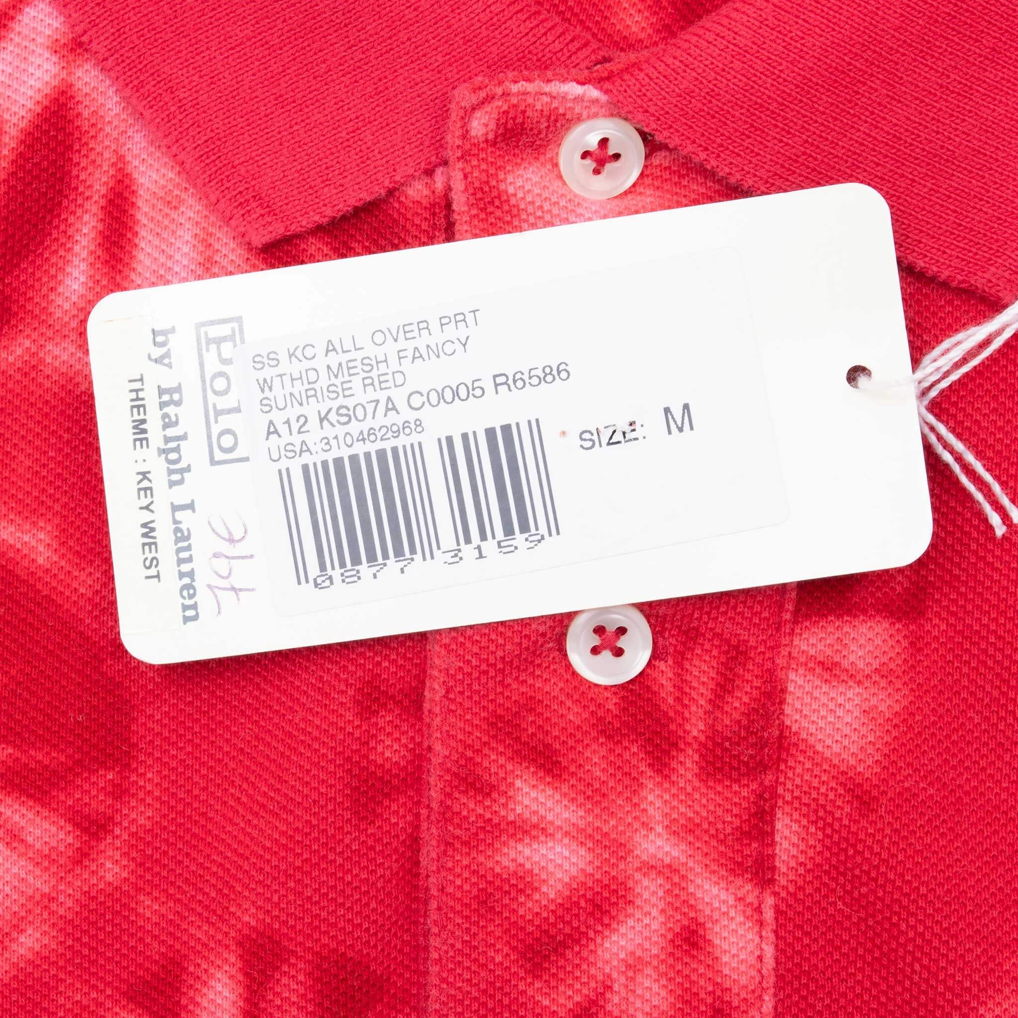 VINTAGE RALPH LAUREN KEY WEST RED POLO SHIRT 1990S MEDIUM DEADSTOCK NOS