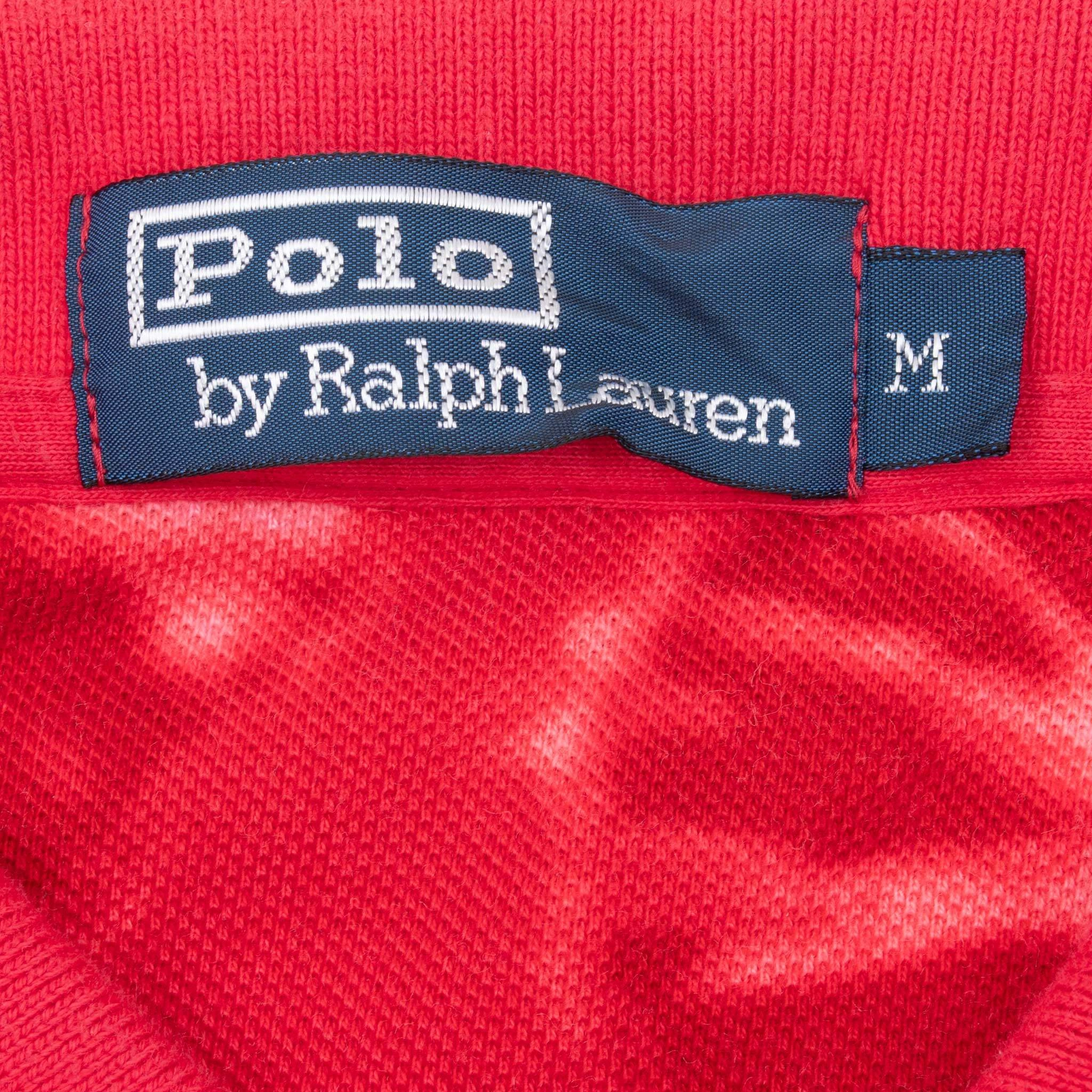 VINTAGE RALPH LAUREN KEY WEST RED POLO SHIRT 1990S MEDIUM DEADSTOCK NOS