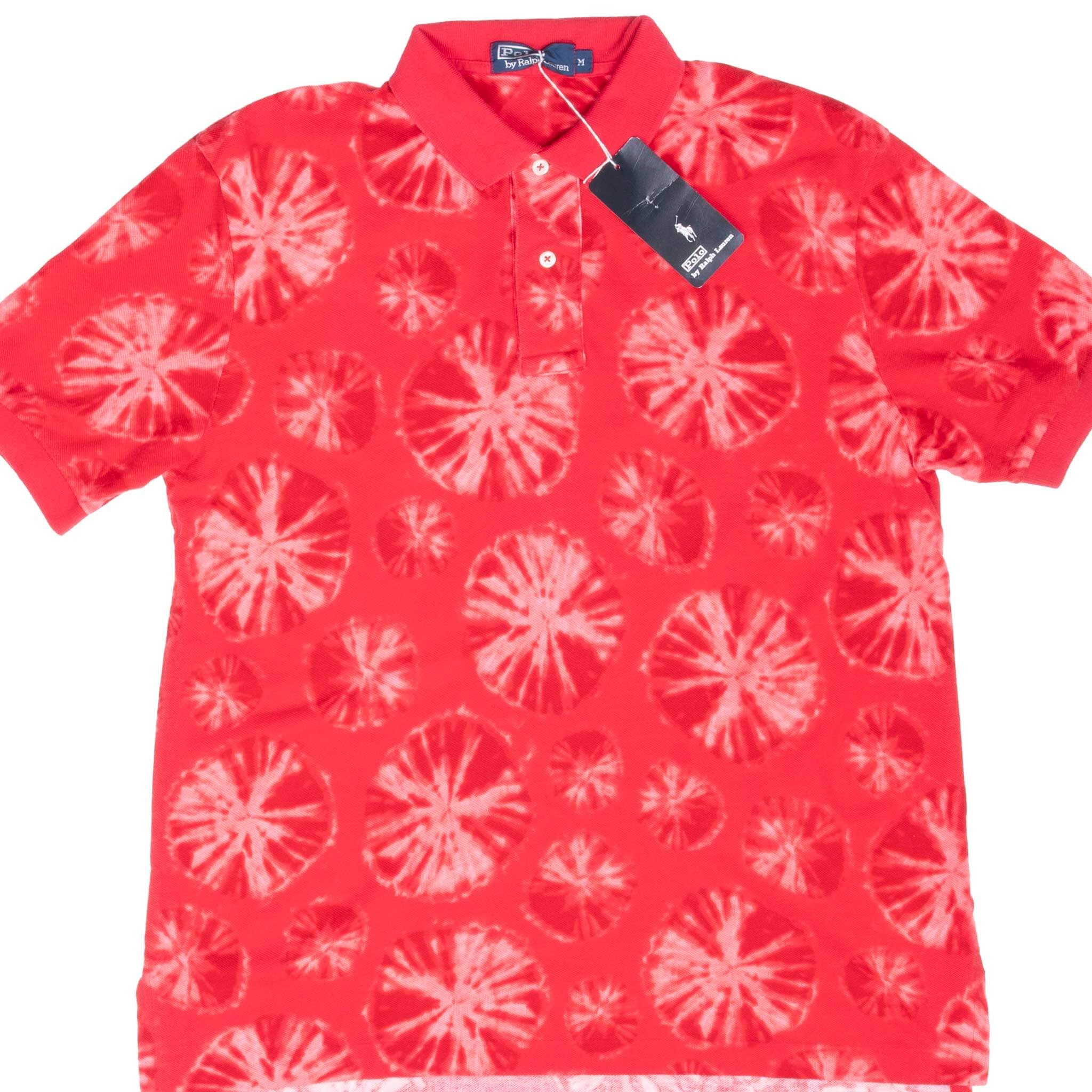 VINTAGE RALPH LAUREN KEY WEST RED POLO SHIRT 1990S MEDIUM DEADSTOCK NOS