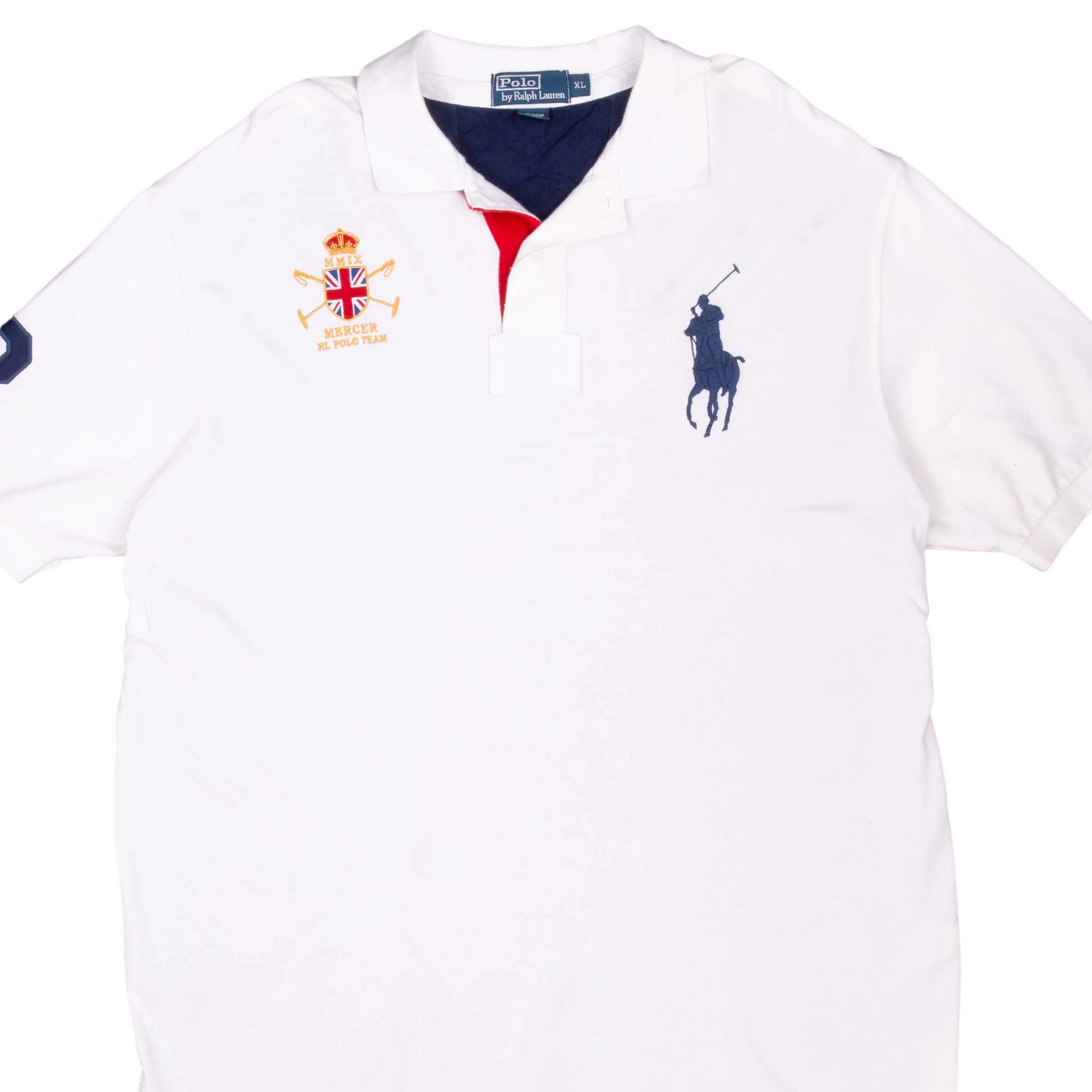 VINTAGE RALPH LAUREN MERCER RL TEAM WHITE POLO SHIRT 2009 XL