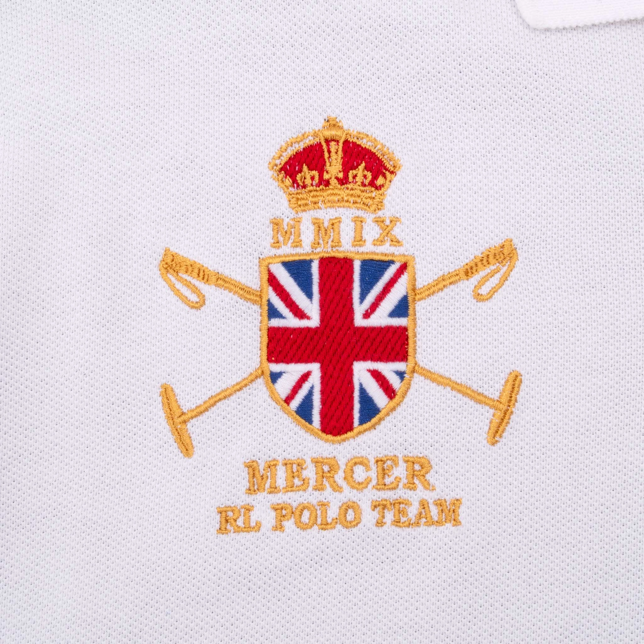VINTAGE RALPH LAUREN MERCER RL TEAM WHITE POLO SHIRT 2009 XL