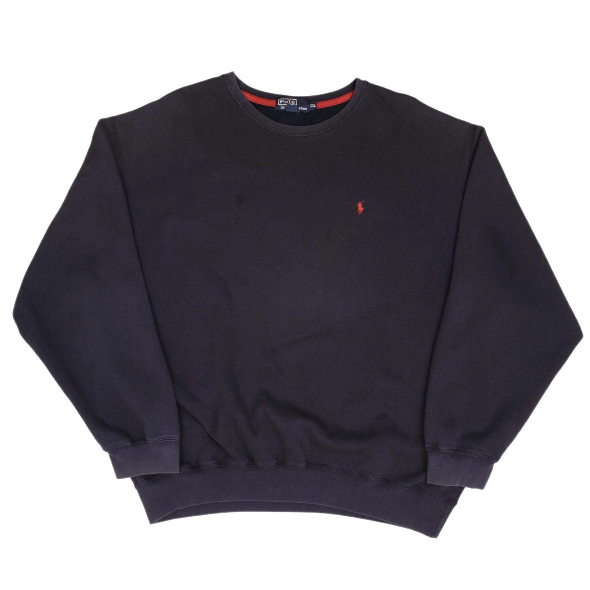 VINTAGE RALPH LAUREN NAVY BLUE 1990S CLASSIC CREWNECK SWEATSHIRT 2XL MADE IN USA