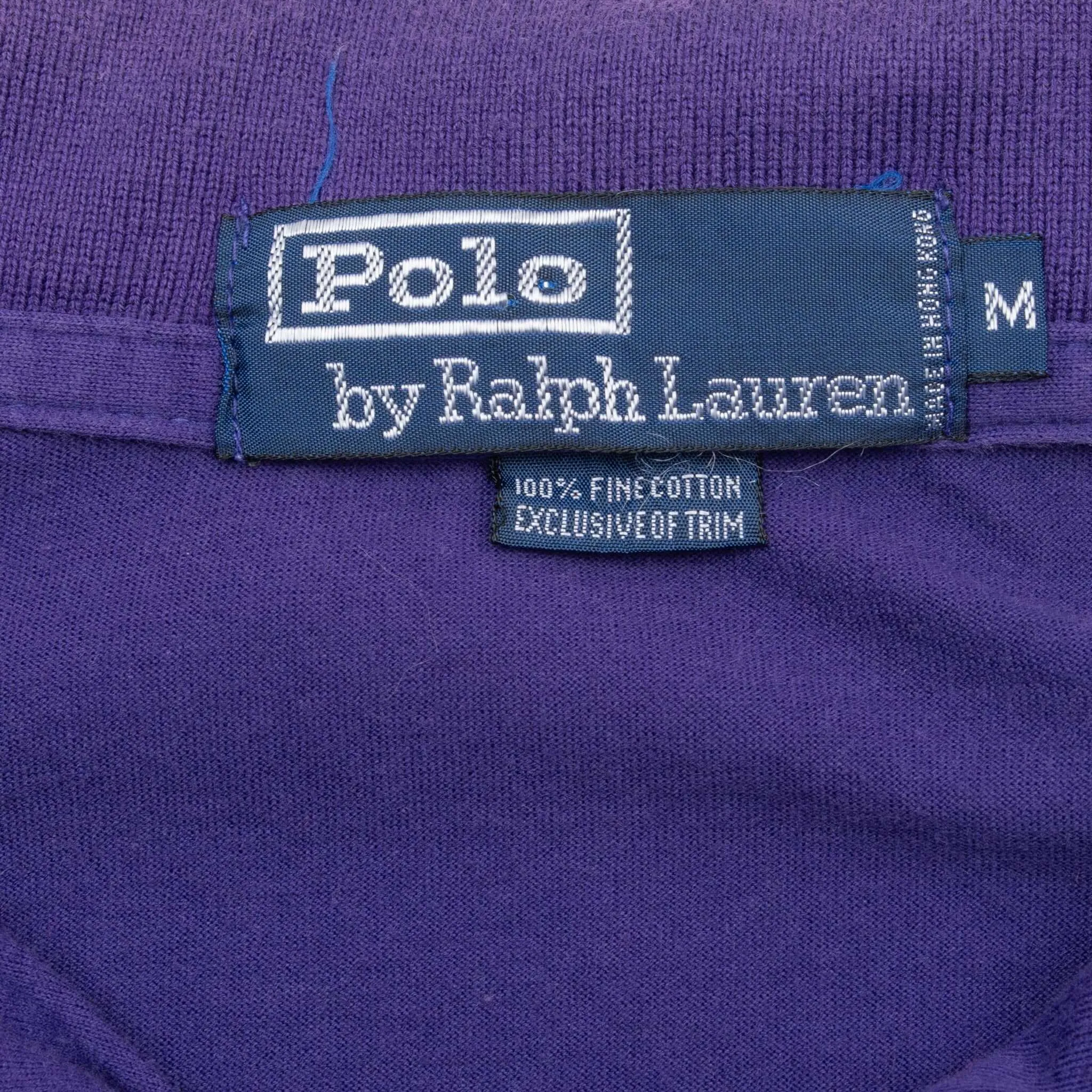 VINTAGE RALPH LAUREN PURPLE POLO SHIRT 1990S MEDIUM