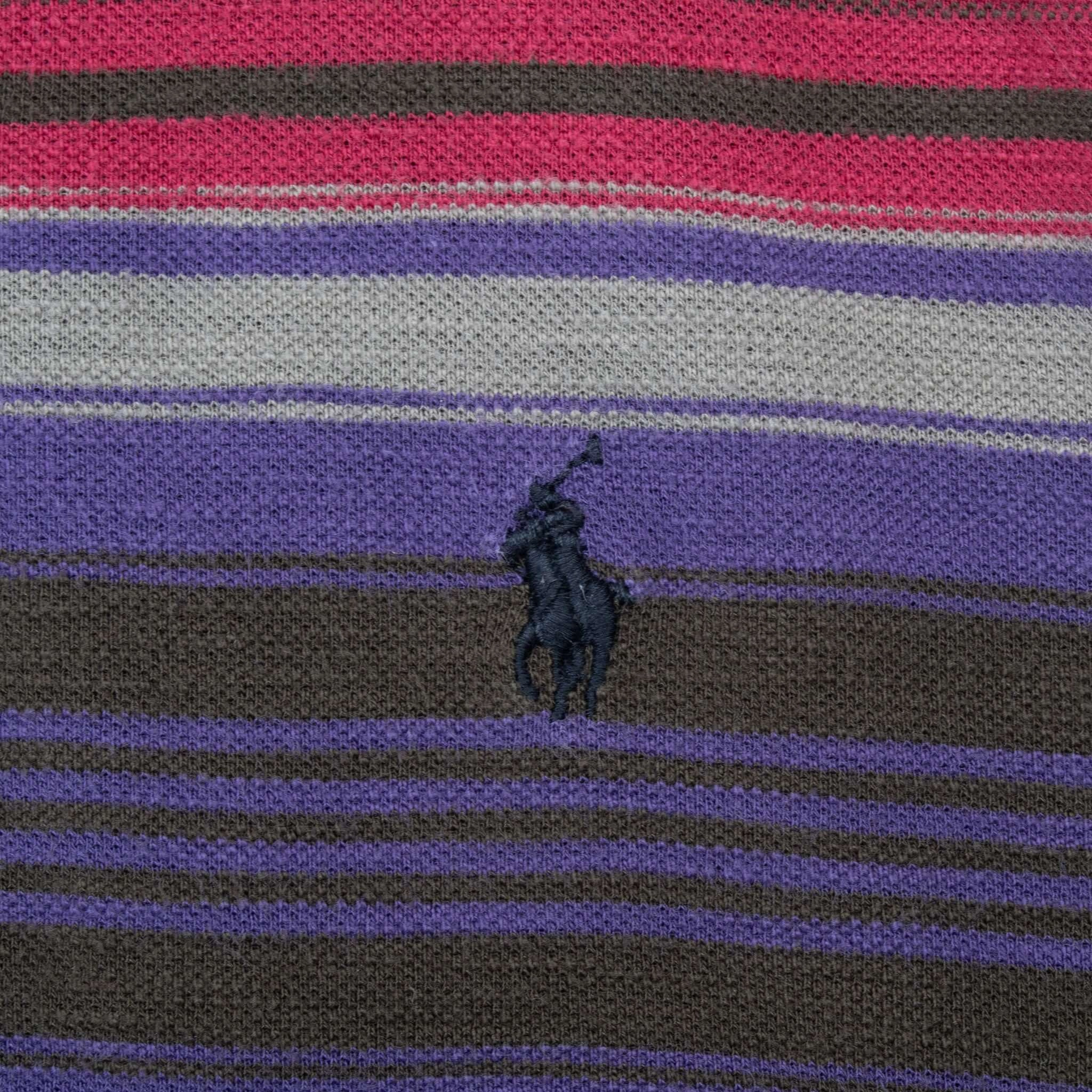 VINTAGE RALPH LAUREN STRIPED POLO SHIRT 1990S LARGE