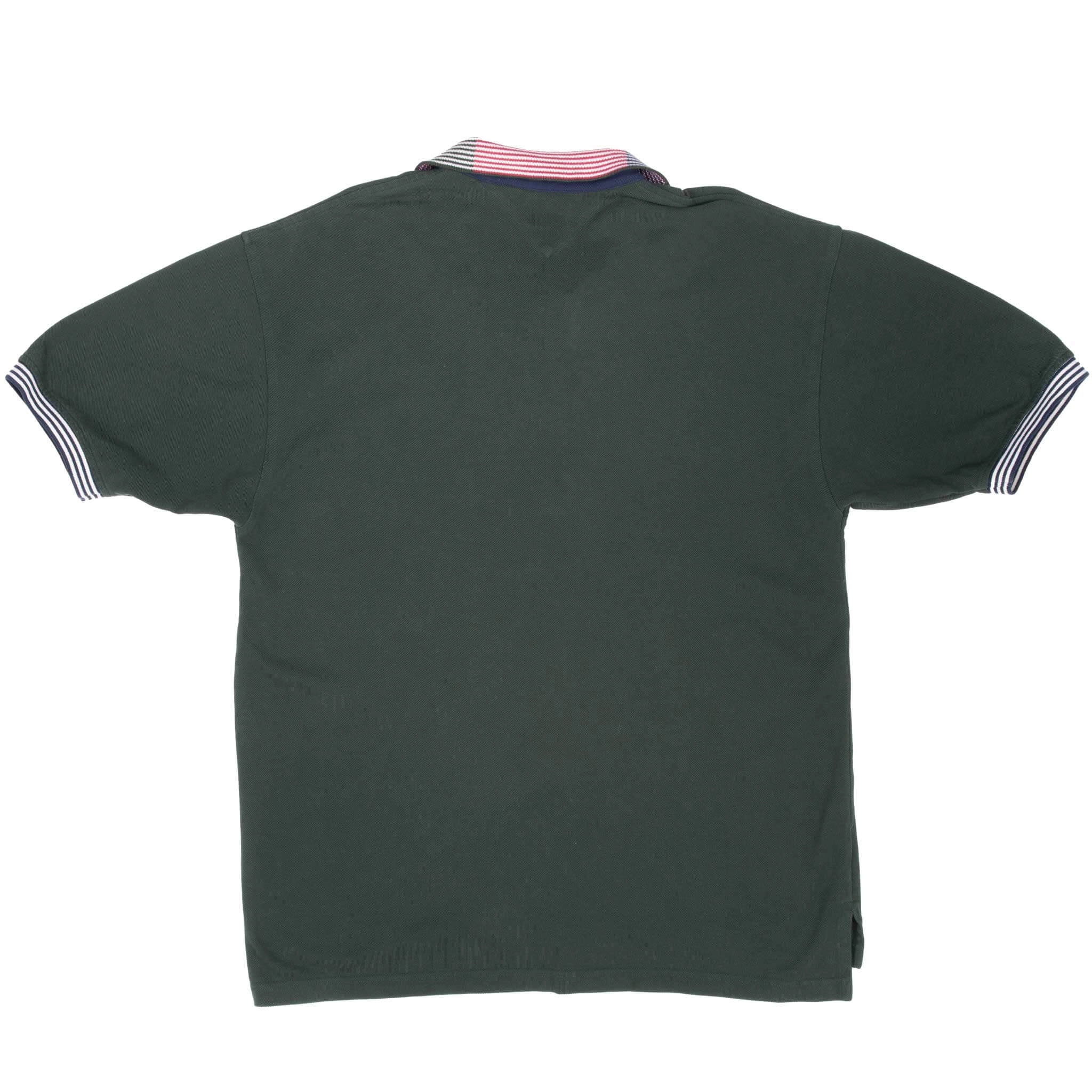 VINTAGE TOMMY HILFIGER GREEN POLO SHIRT 1990S XL