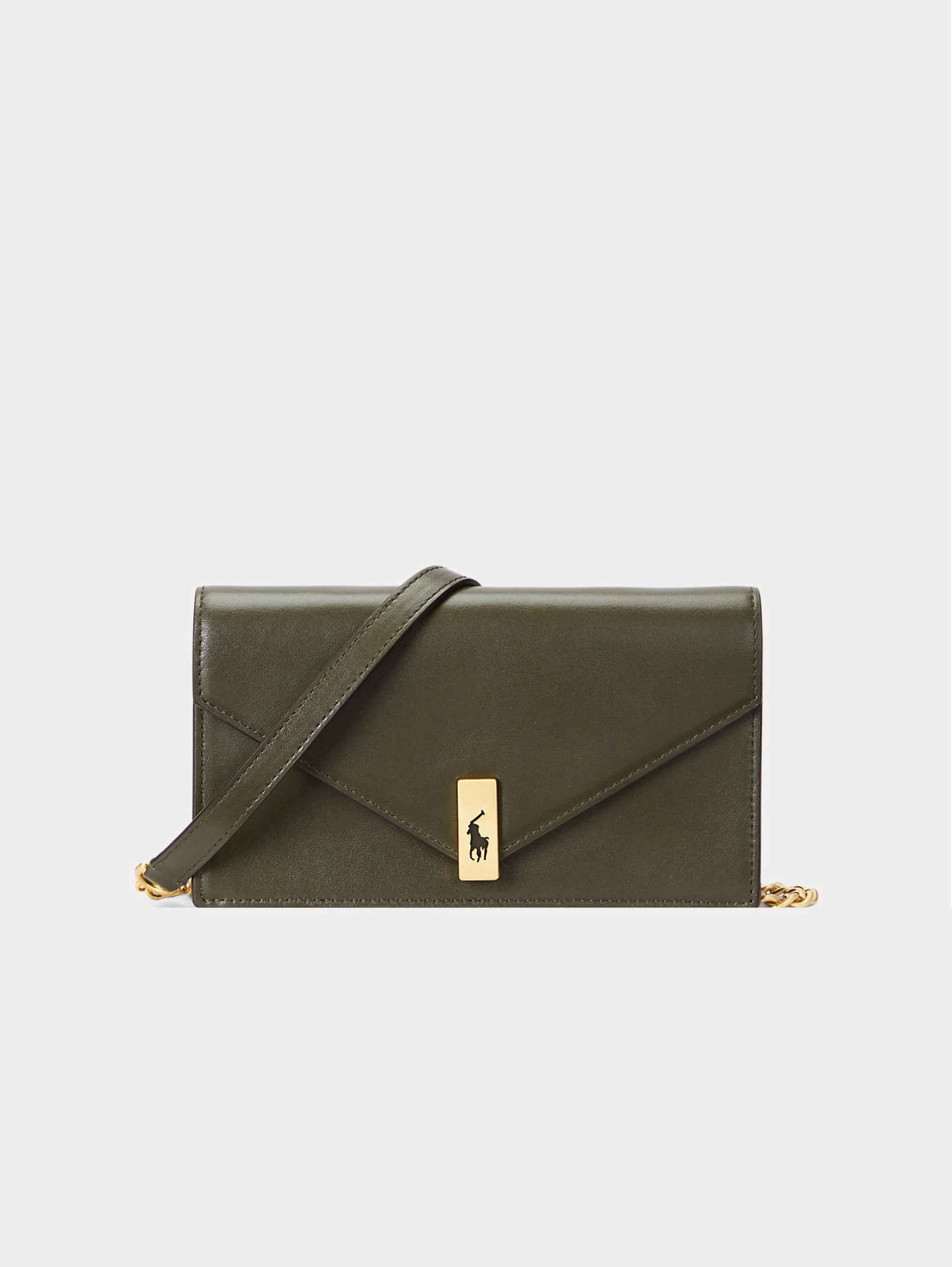 Wallet Bag with Green Shoulder Strap