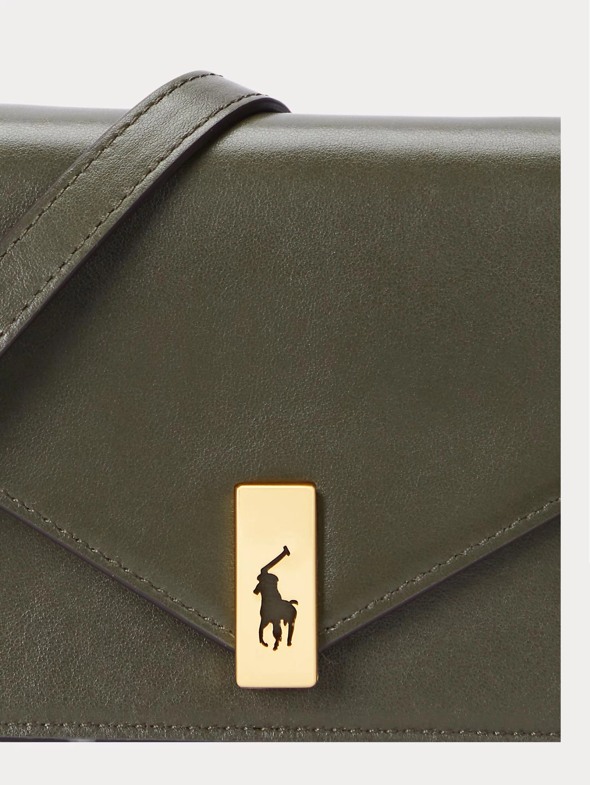 Wallet Bag with Green Shoulder Strap