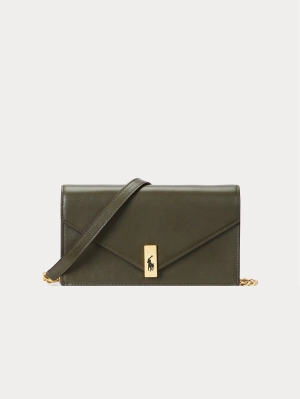 Wallet Bag with Green Shoulder Strap