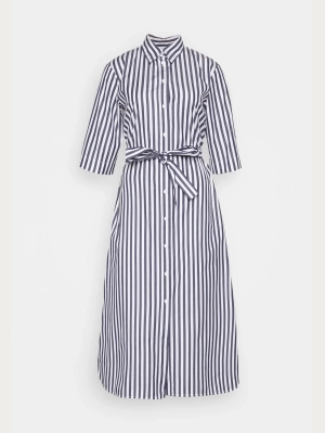 White / Blue Striped Chemisier Dress
