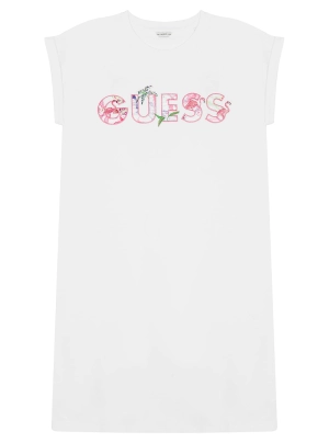 White Stretch Terry Dress (7-16)