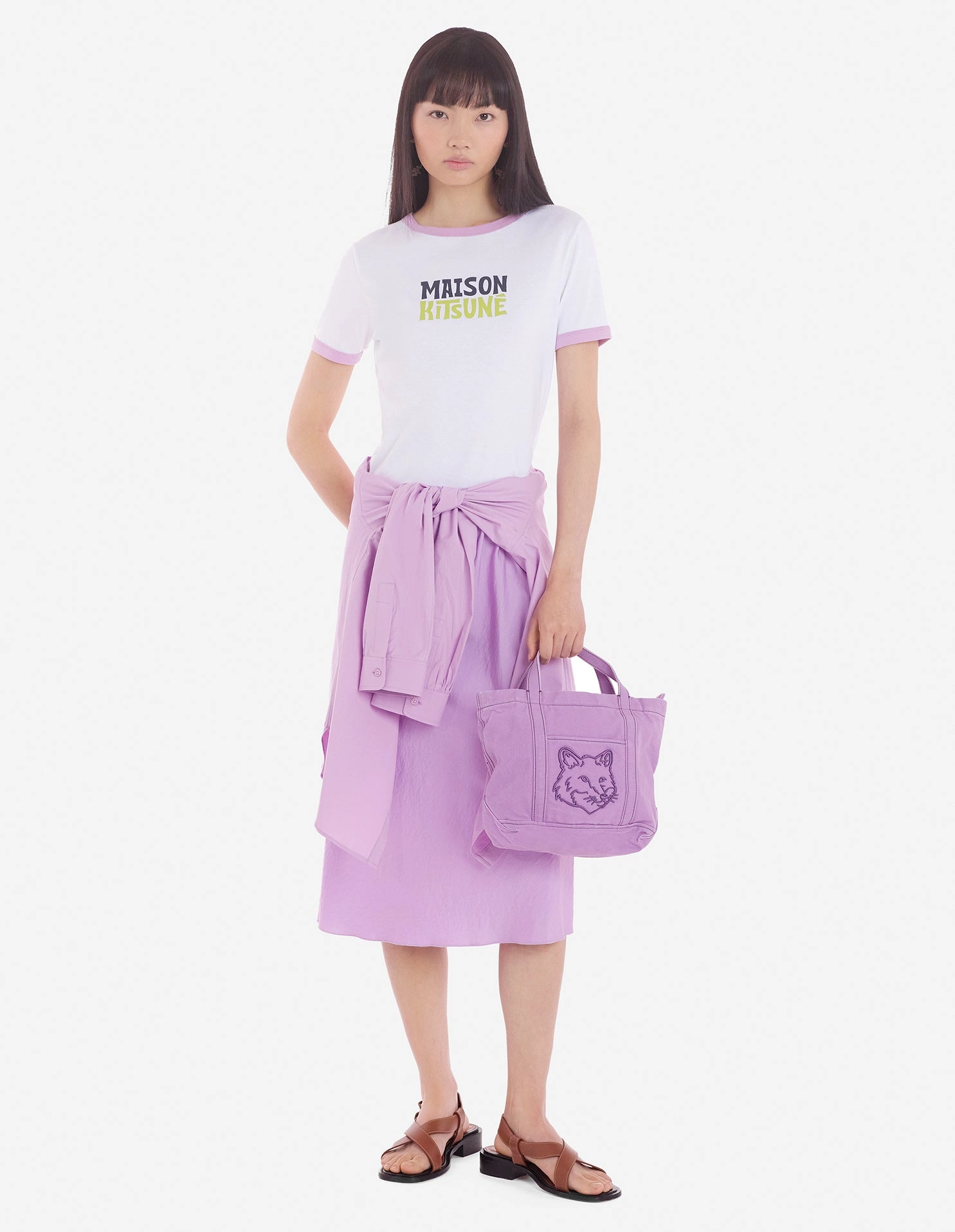 Women's MAISON KITSUNE RINGER TEE-SHIRT White