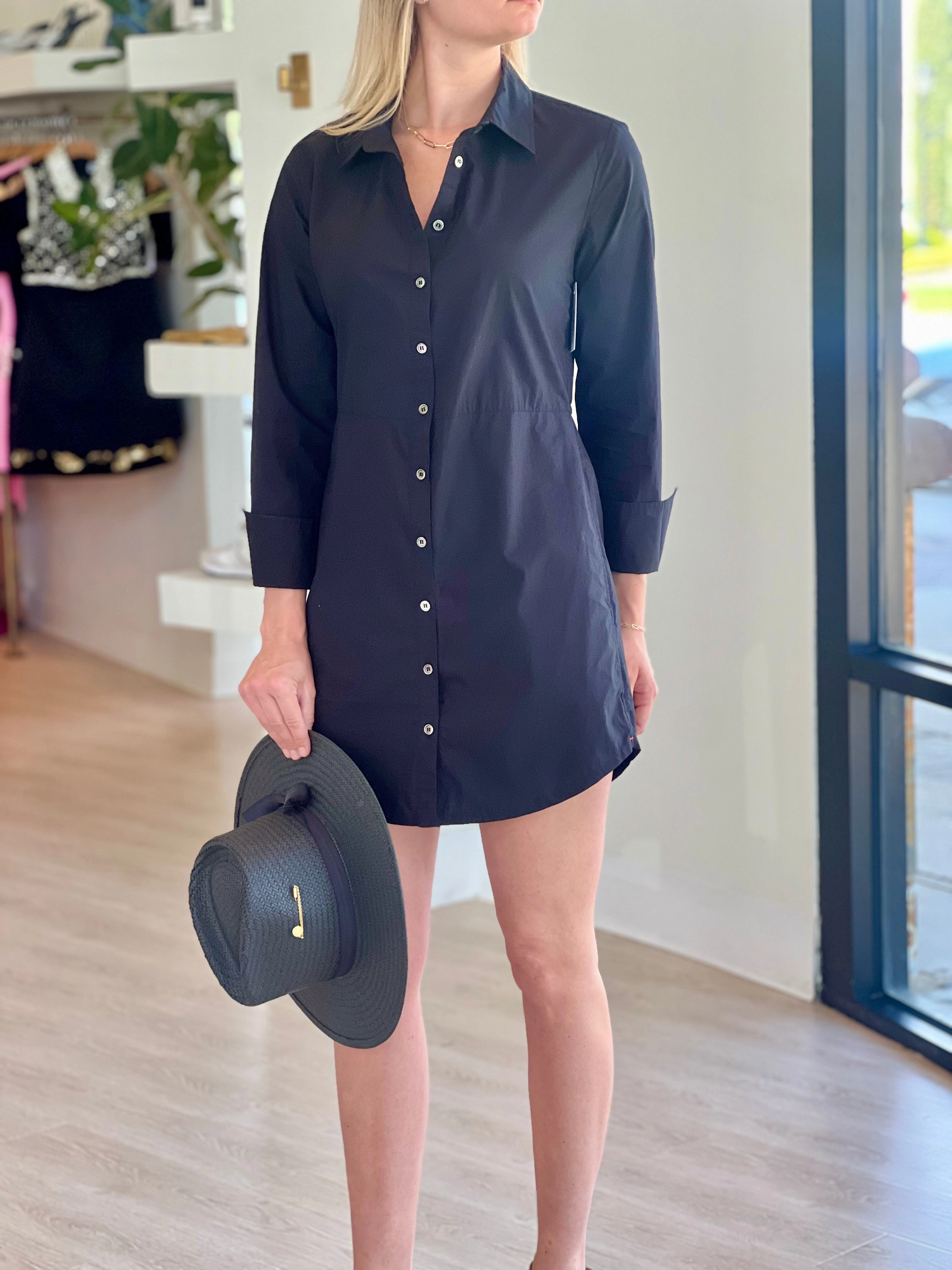 Xixavc001 Xirena Black Poplin Dress