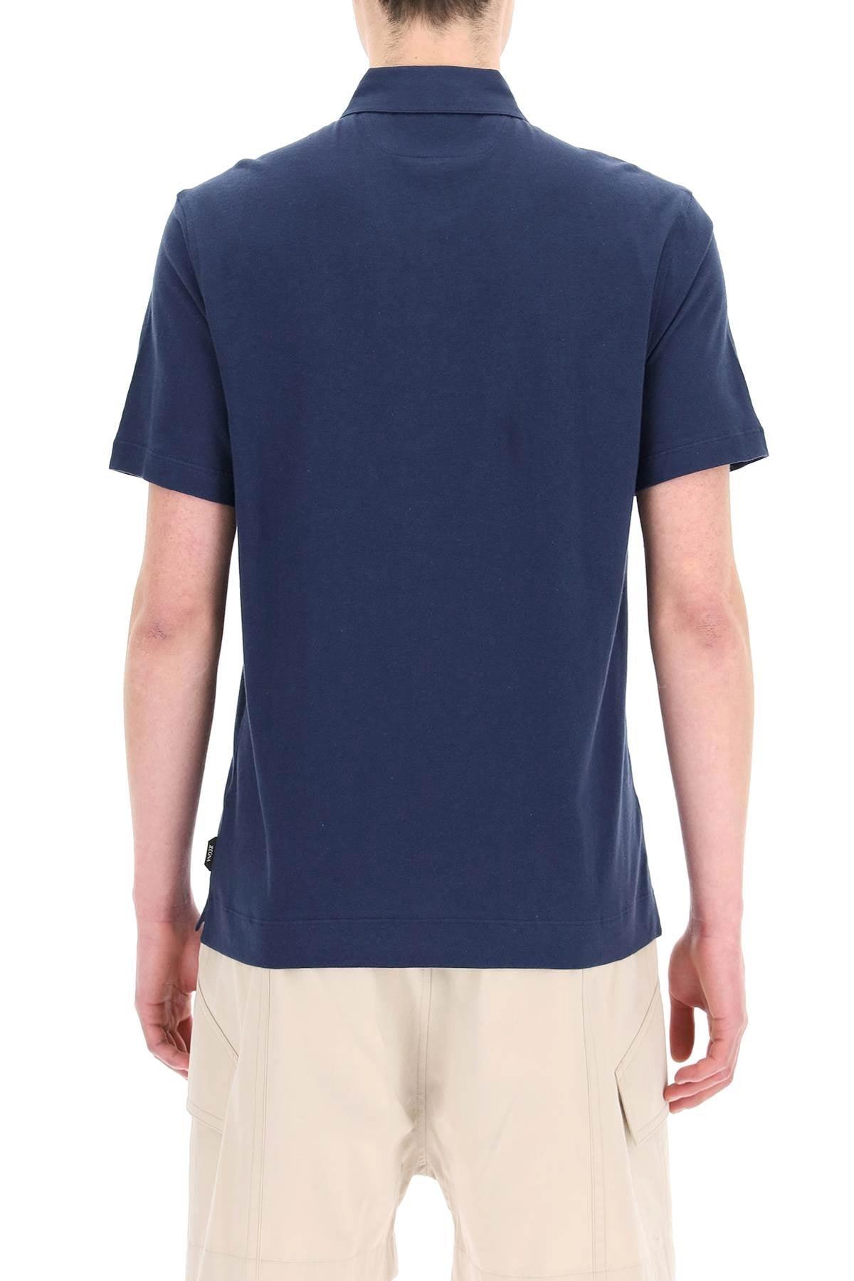 Z Zegna Button Detailed Short-Sleeved Polo Shirt
